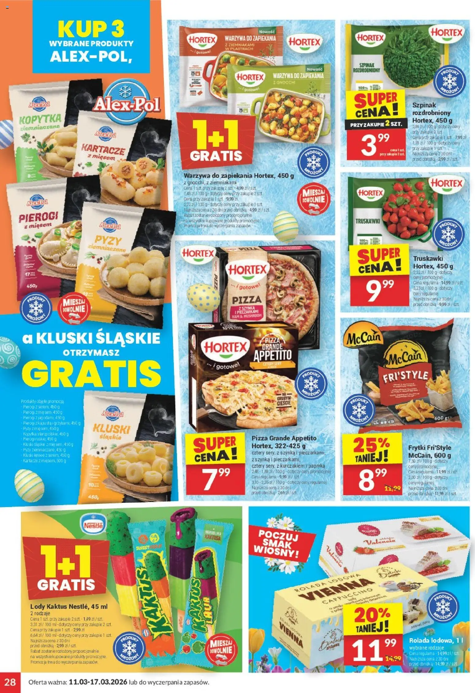 Twój Market gazetka od 11.03.2026 | Strona: 28 | Produkty: Rolada, Kluski śląskie, Szynka, Lody Kaktus