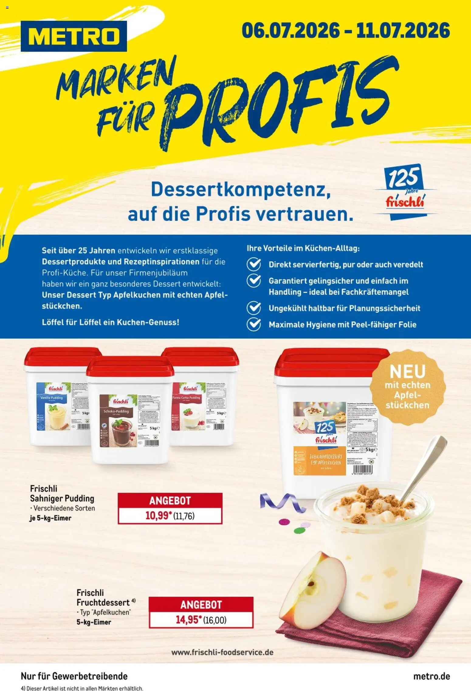Metro Marken für Profis – gültig ab 06.07.2026 | Seite: 1 | Produkte: Äpfel, Pudding