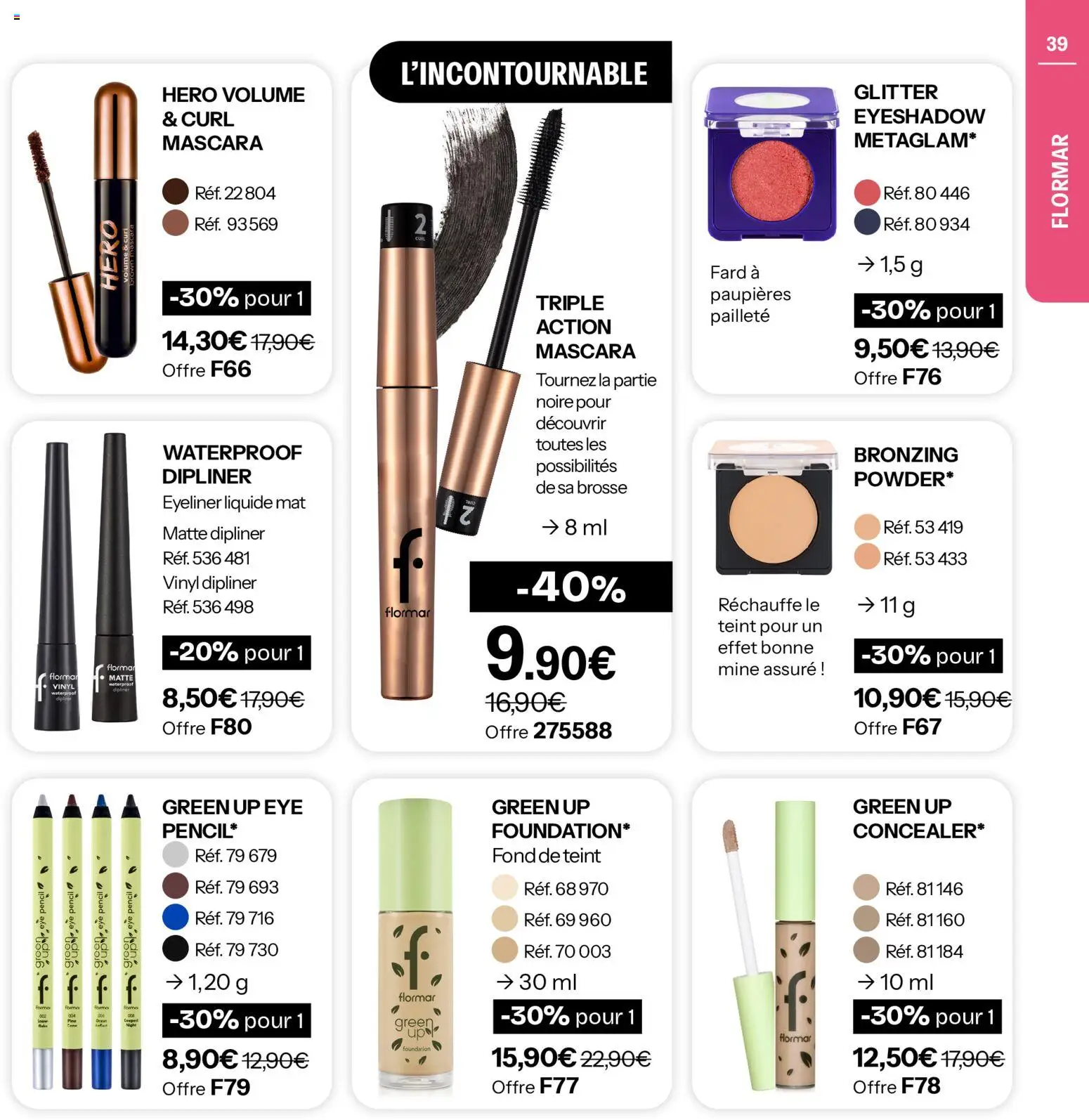 {H1} | Page: 39 | Produits: Mascara, Fond de teint, Brosse