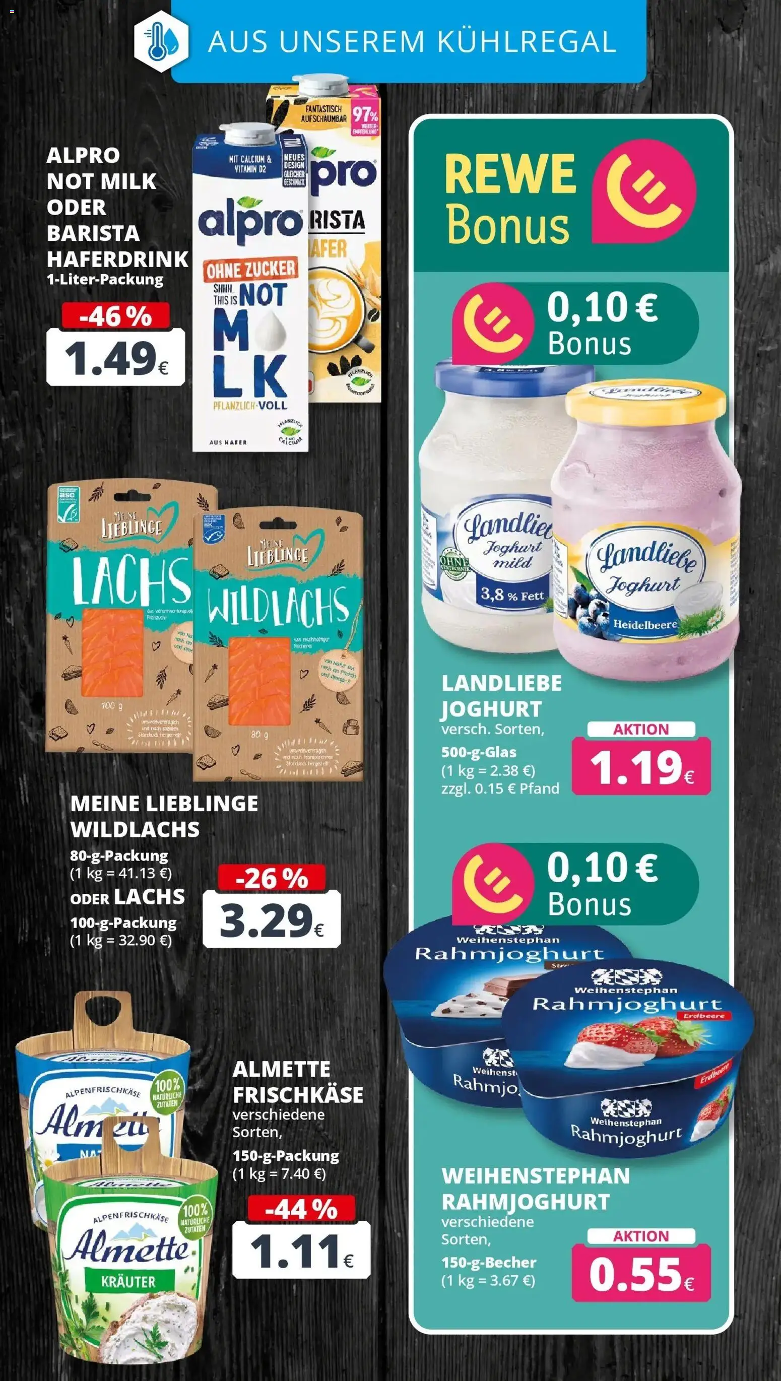 REWE Prospekt ab 10.08.2026 zum Blättern » Angebote | Seite: 16 | Produkte: Haferdrink, Lachs, Alpro, Zucker