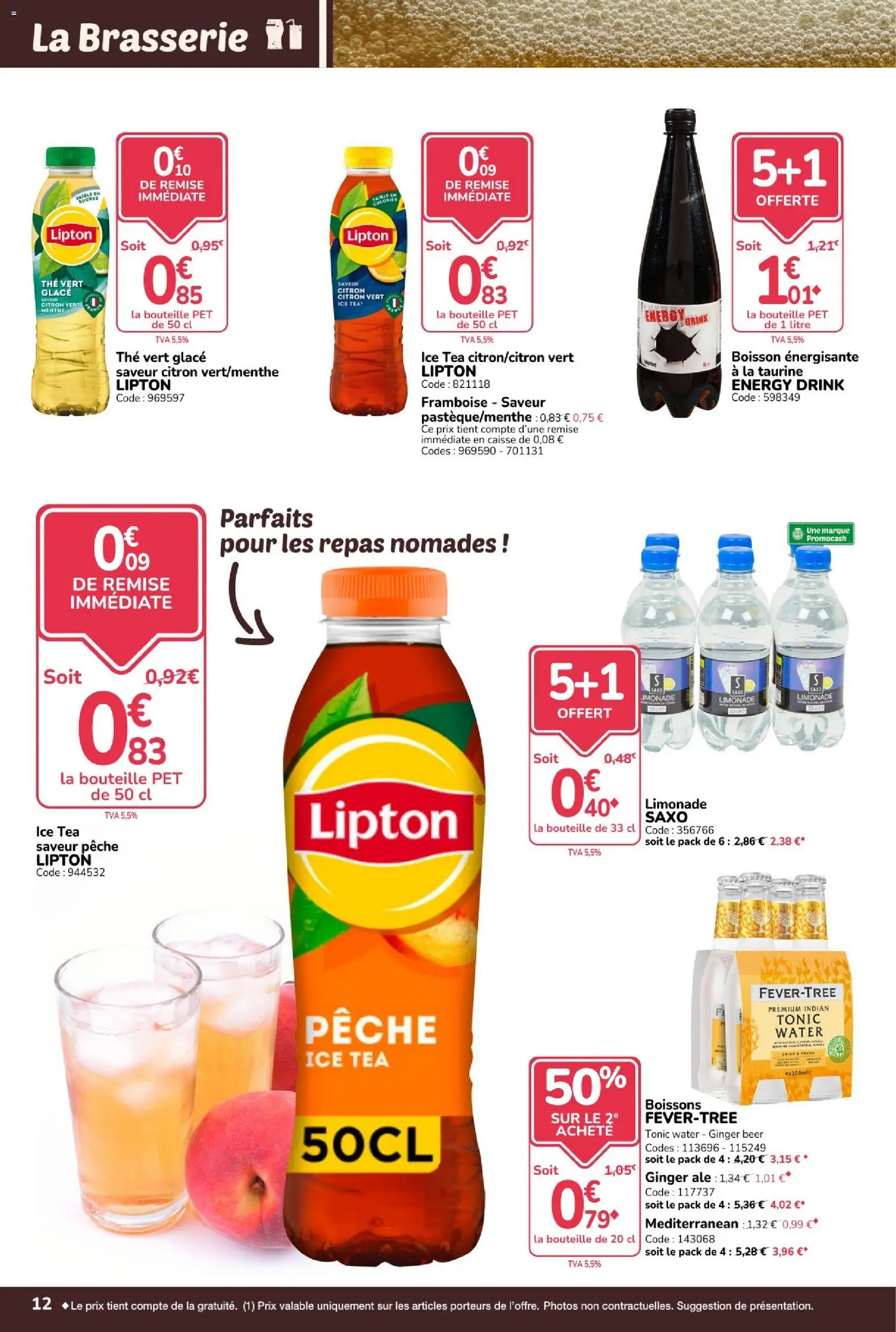 {H1} | Page: 12 | Produits: Menthe, Pêche, Limonade, Thé