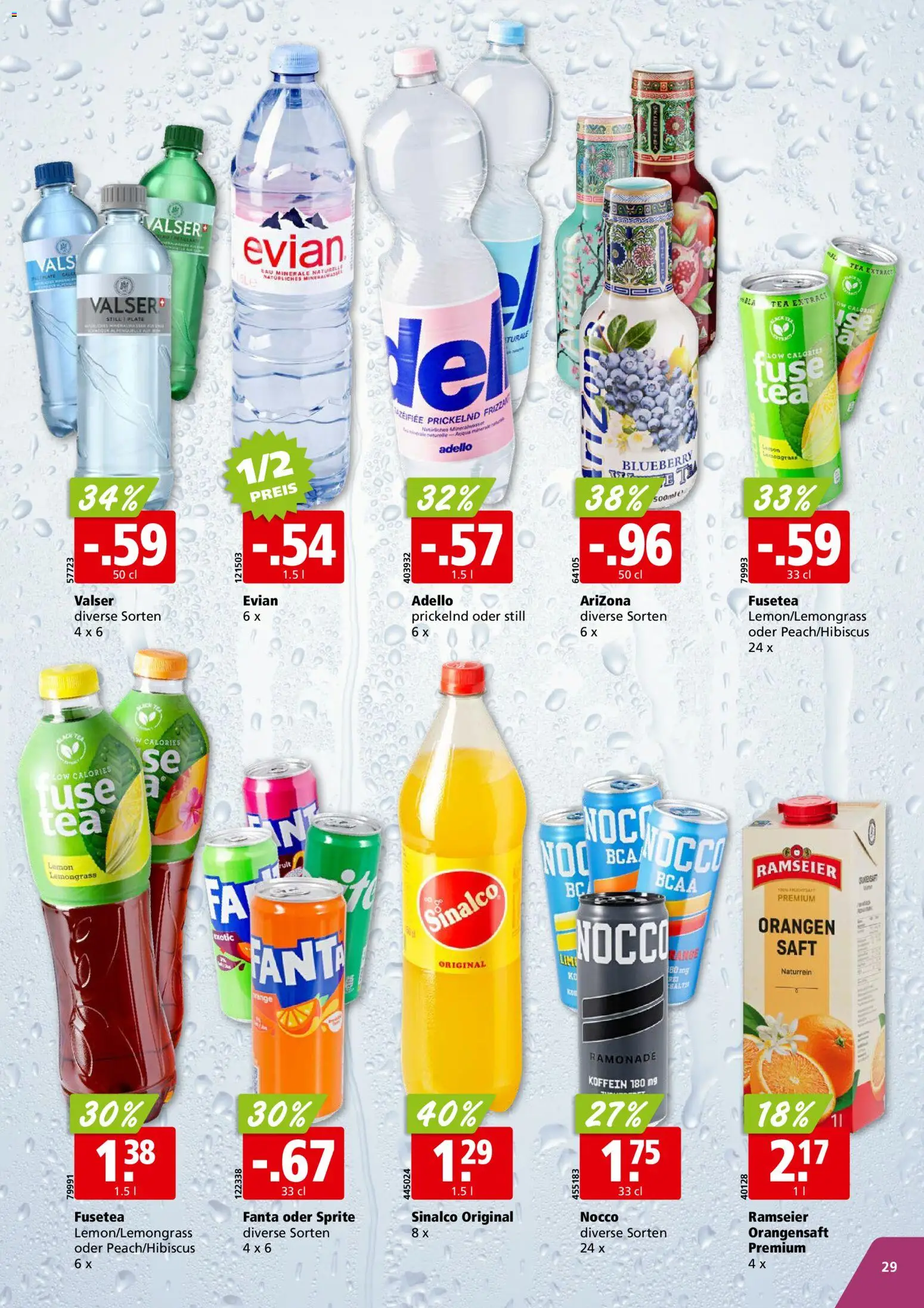 Aligro aktionen Schlieren, Gossau SG, Frauenfeld, Rapperswil-Jona, Sargans, Bern – gültig ab 27.07.2026 | Seite: 29 | Produkte: Fanta, Sprite, Orangensaft, Orangen
