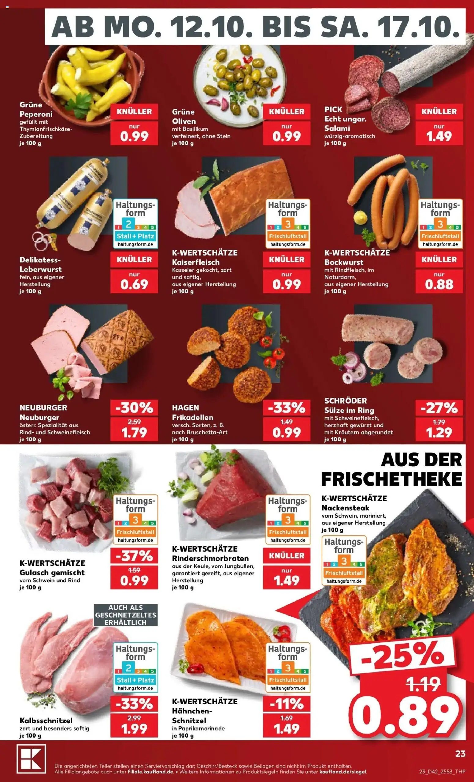 Prospekt Kaufland ab 12.10.2026 » Angebote Online zum Blättern | Seite: 27 | Produkte: Beilagen, Hahnchen, Gulasch, Schweinefleisch