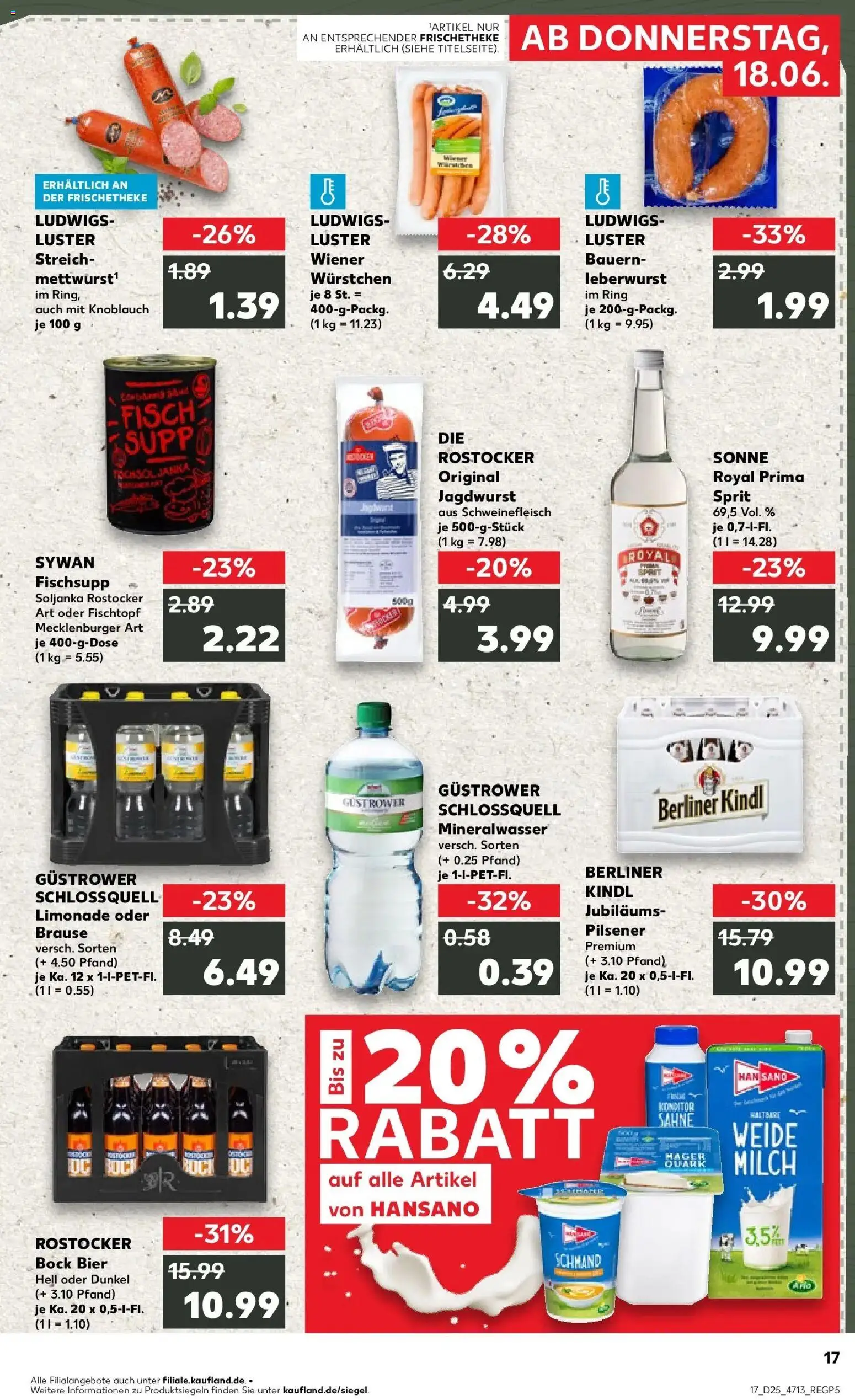 Kaufland Prospekt Parchim – gültig ab 15.06.2026 | Seite: 2 | Produkte: Berliner, Milch, Fisch, Schweinefleisch