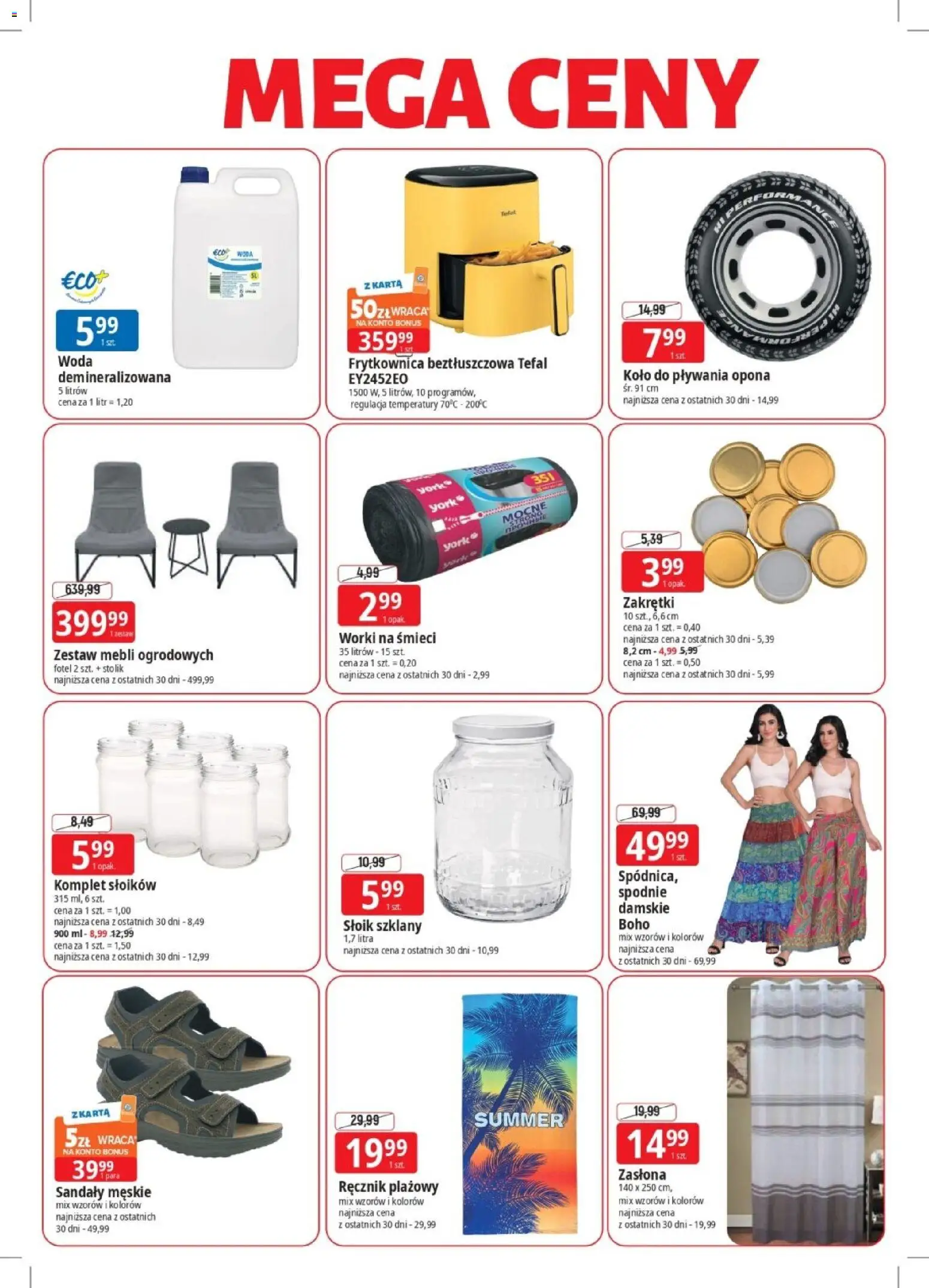 E.Leclerc gazetka - Elbląg od 15.06.2026 | Strona: 2 | Produkty: Spodnie, Sandały, Frytkownica, Woda