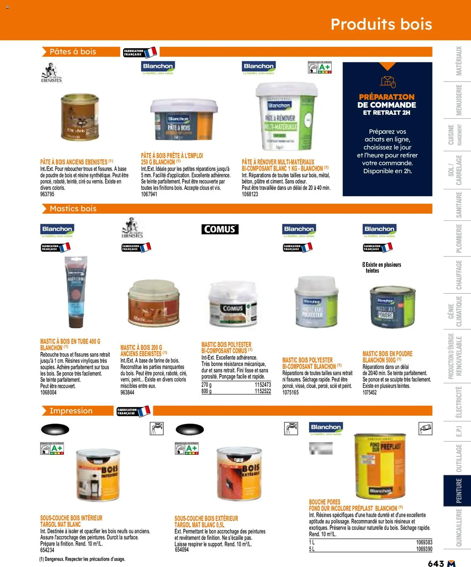 {H1} | Page: 643 | Produits: Base, Farine, Poudre, Plâtre