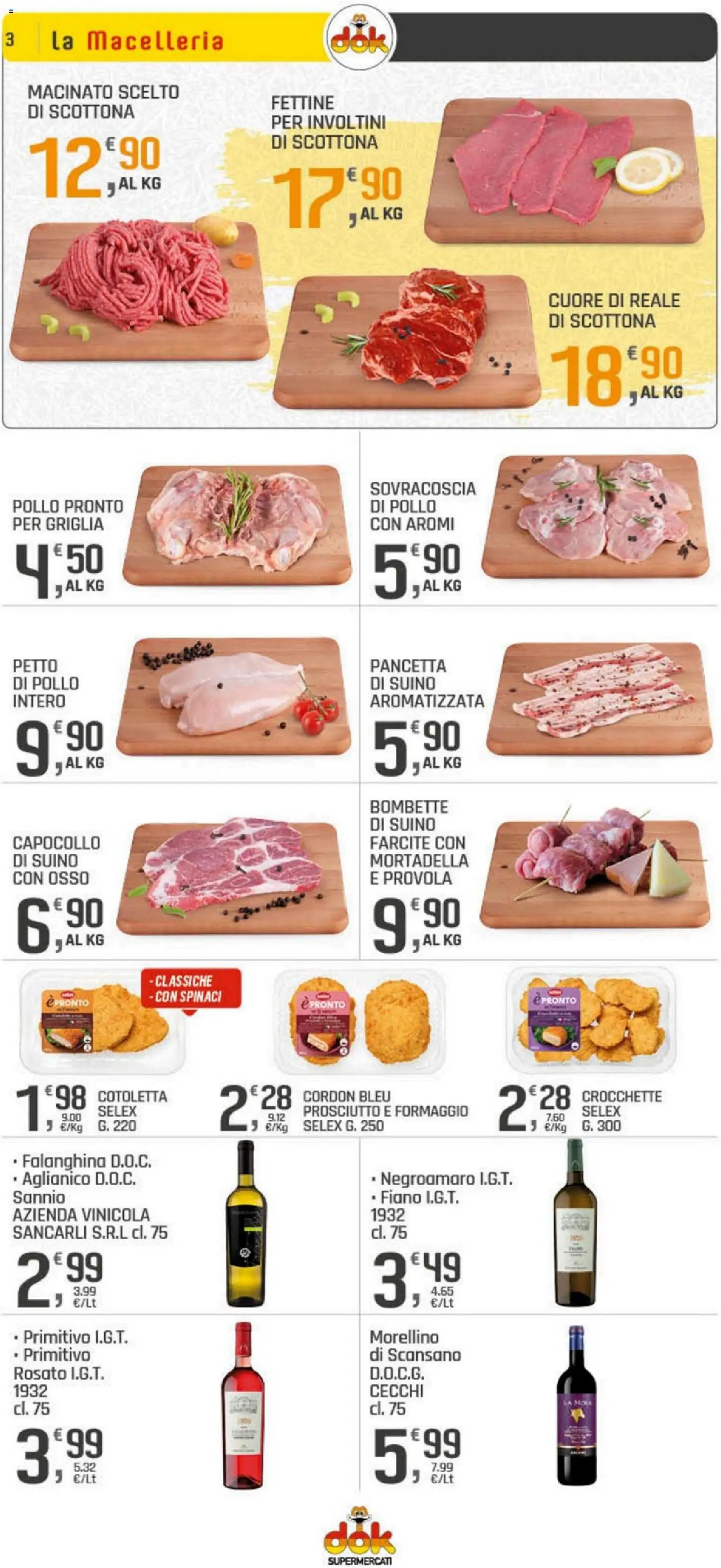 Volantino DOK del 04.05.2026 | Pagina: 3 | Prodotti: Suino, Prosciutto, Crocchette, Provola
