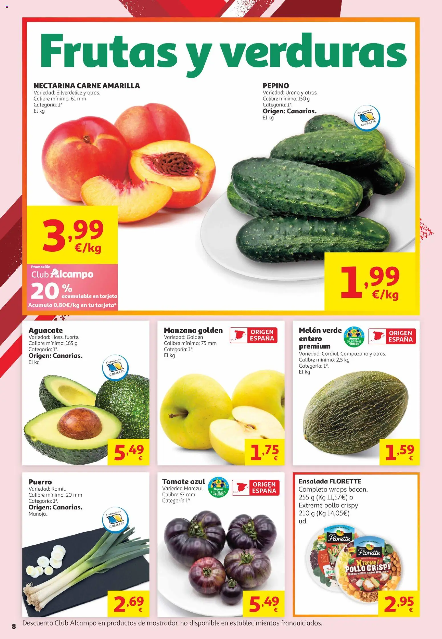 Alcampo Canarias │ válido desde el 02.06.2026 | Página: 8 | Productos: Φορτιστής, Στιγμιαίος καφές, Manzana, Παγωμένο τσάι