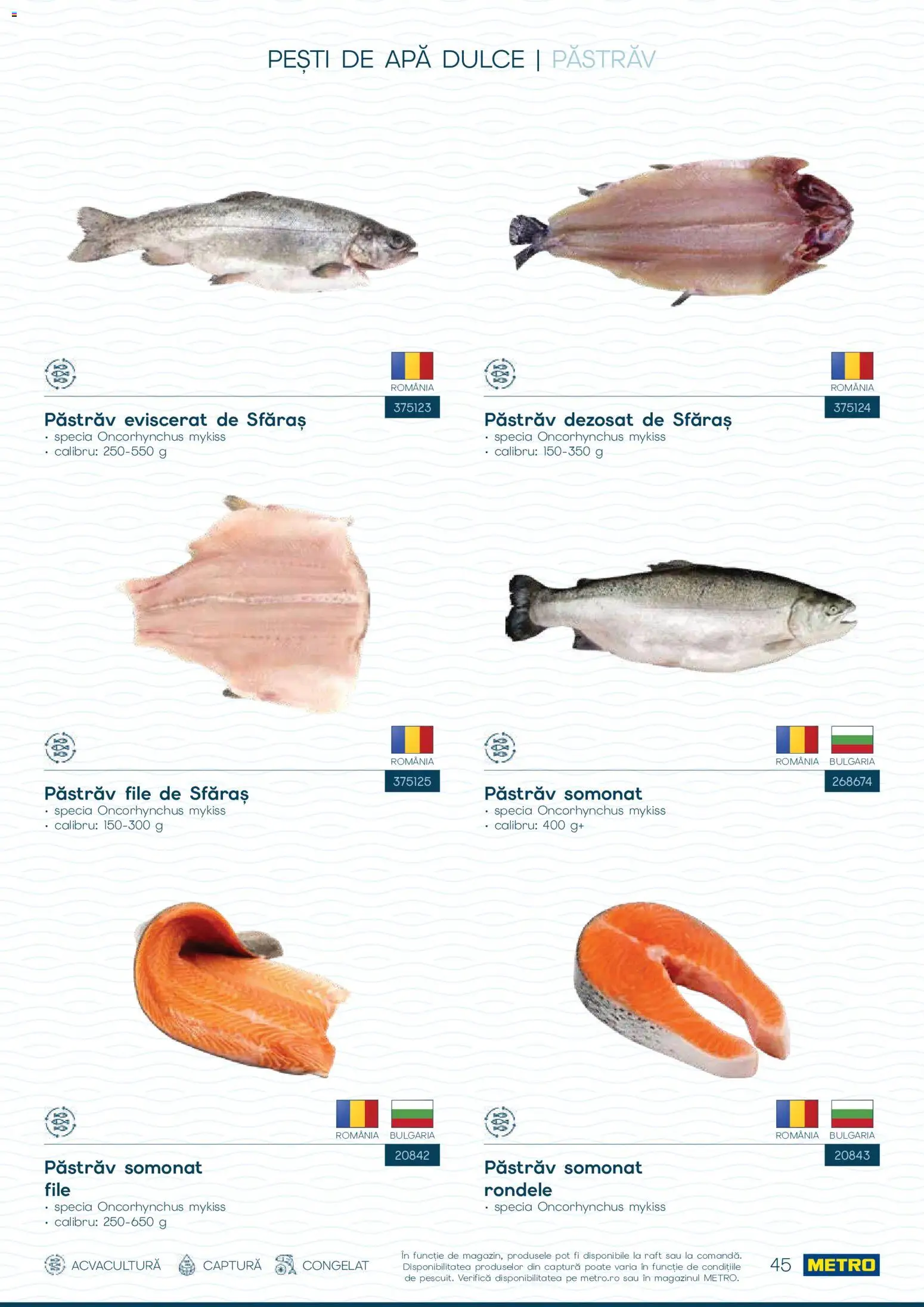 Noul catalog Metro – valabil de la 01.10.2026 | Pagină: 45 | Produse: Pastrav, Raft, Apă
