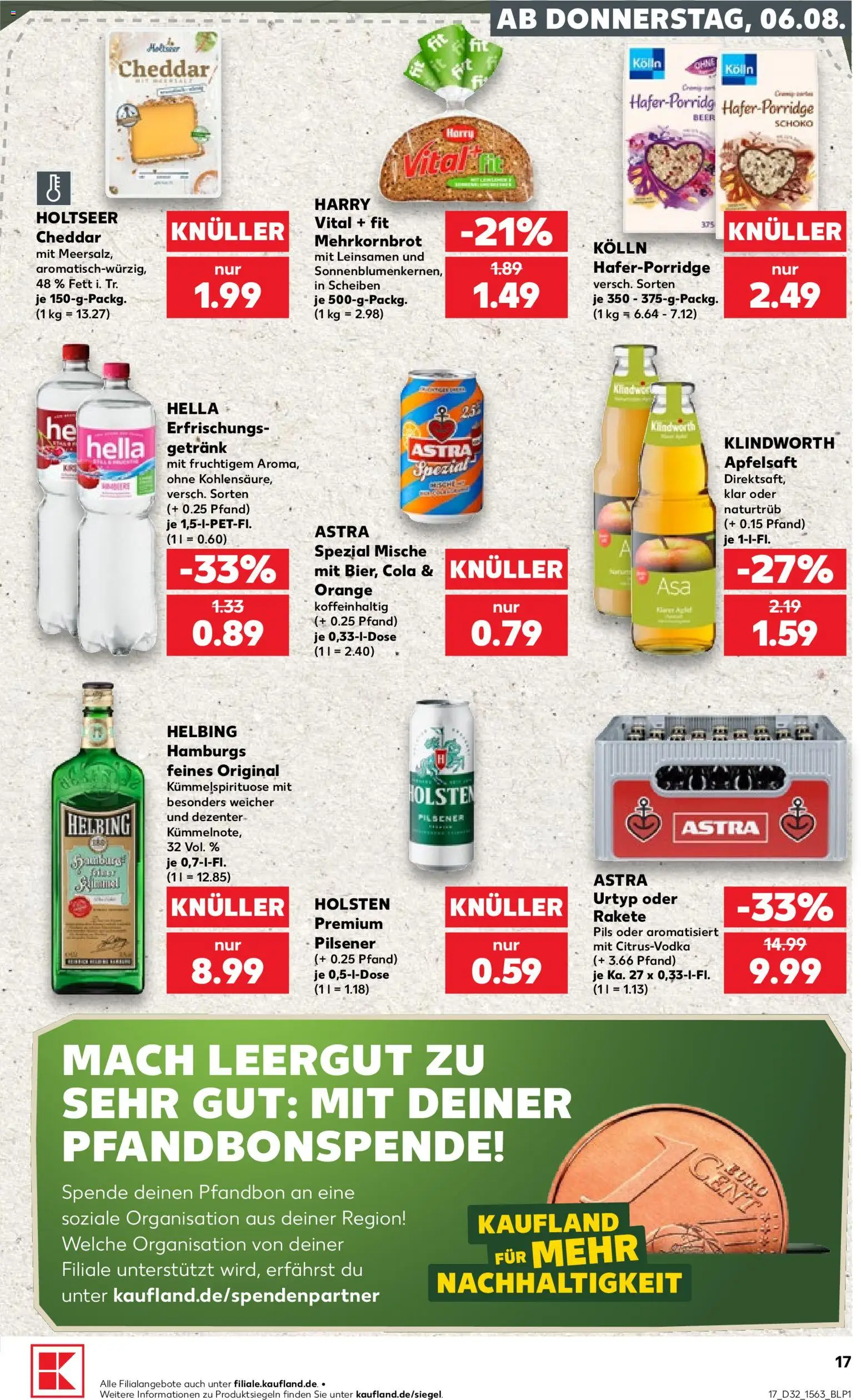 Kaufland Prospekt Kiel – gültig ab 06.08.2026 | Seite: 17 | Produkte: Kolln, Pils, Astra, Hella