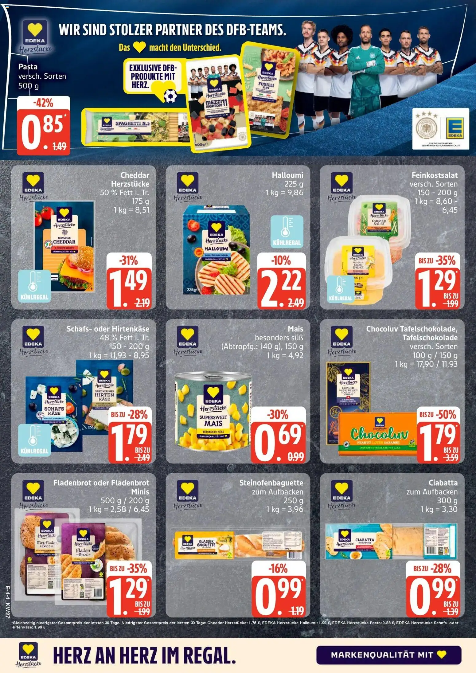 Edeka - EDEKA: Wochenangebote – gültig ab 28.06.2026 | Seite: 4 | Produkte: Käse, Pasta, Brot, Salat