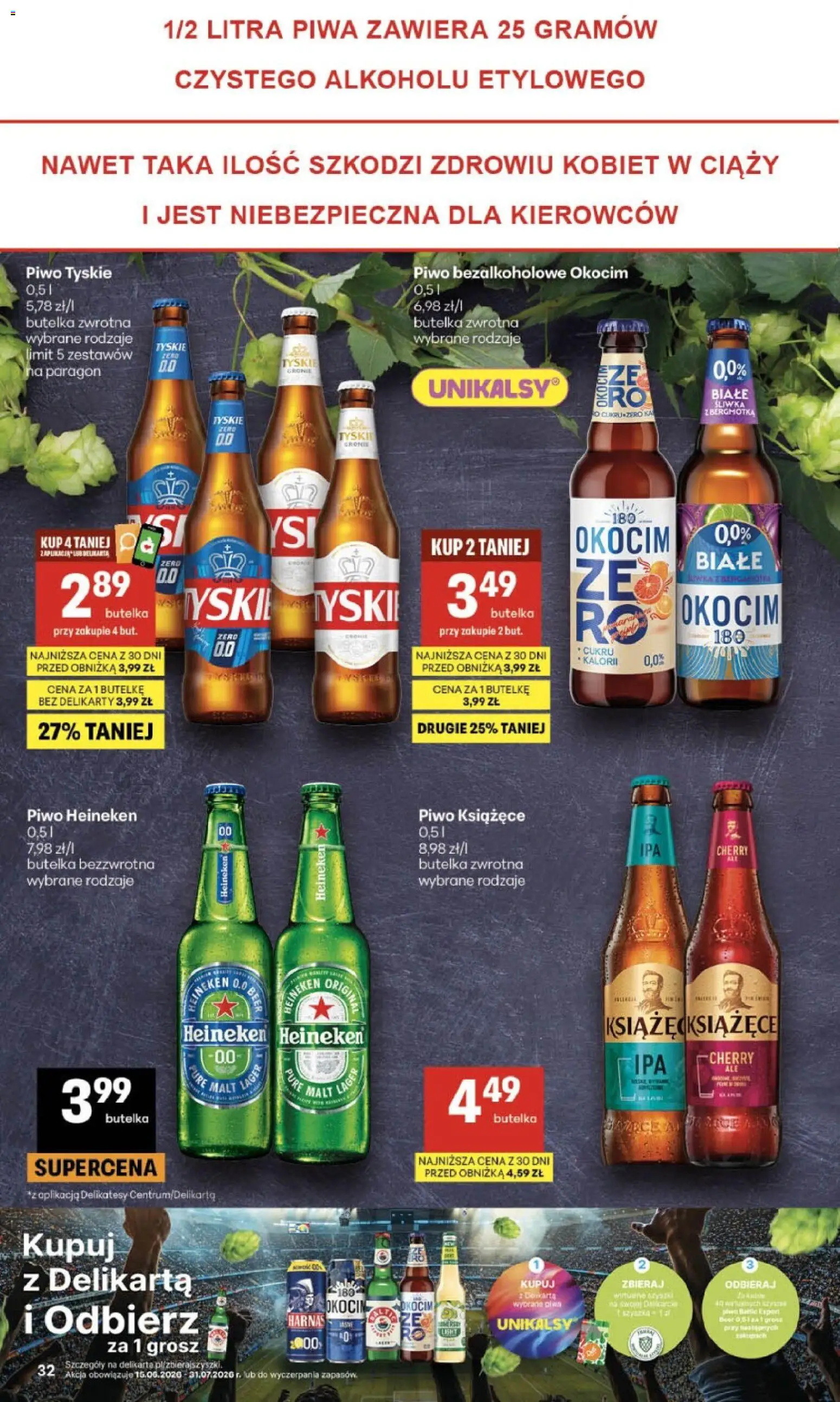 Delikatesy Centrum gazetka - Sklepy Własne od 09.07.2026 | Strona: 32 | Produkty: Delikatesy, Tyskie, Harnaś, Piwo