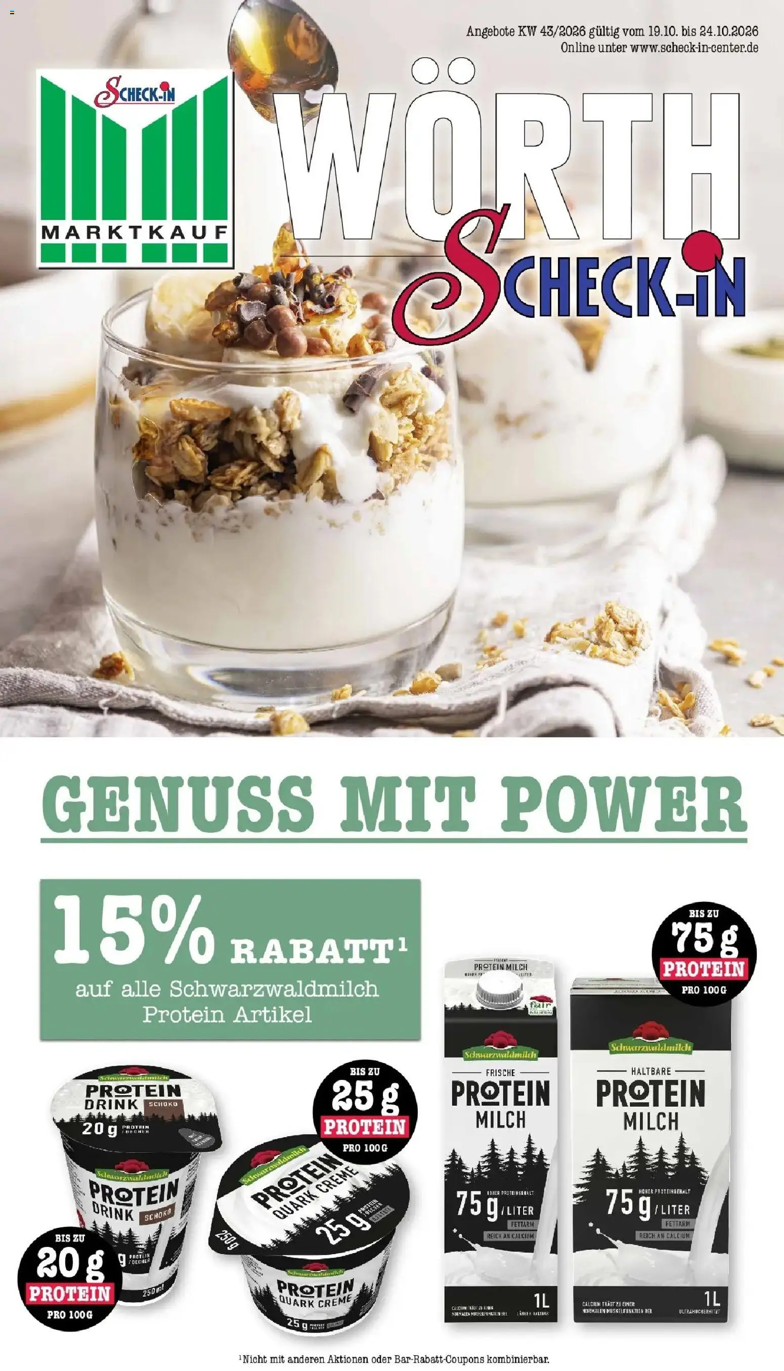 Marktkauf Prospekt Wörth Am Rhein (ab 19.10.2026) » Angebote online | Seite: 1 | Produkte: Quark, Milch, Creme