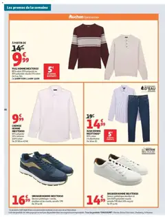 Auchan - Prévisualisation de PULL HOMME INEXTENSO, 80% coton 20% polyester ou 85% polyester recyclé 15% coton Du S au 3XL valide à partir de 08/09/2026 | Page: 66 | Produits: Sneakers, Coton, Jean, Pull