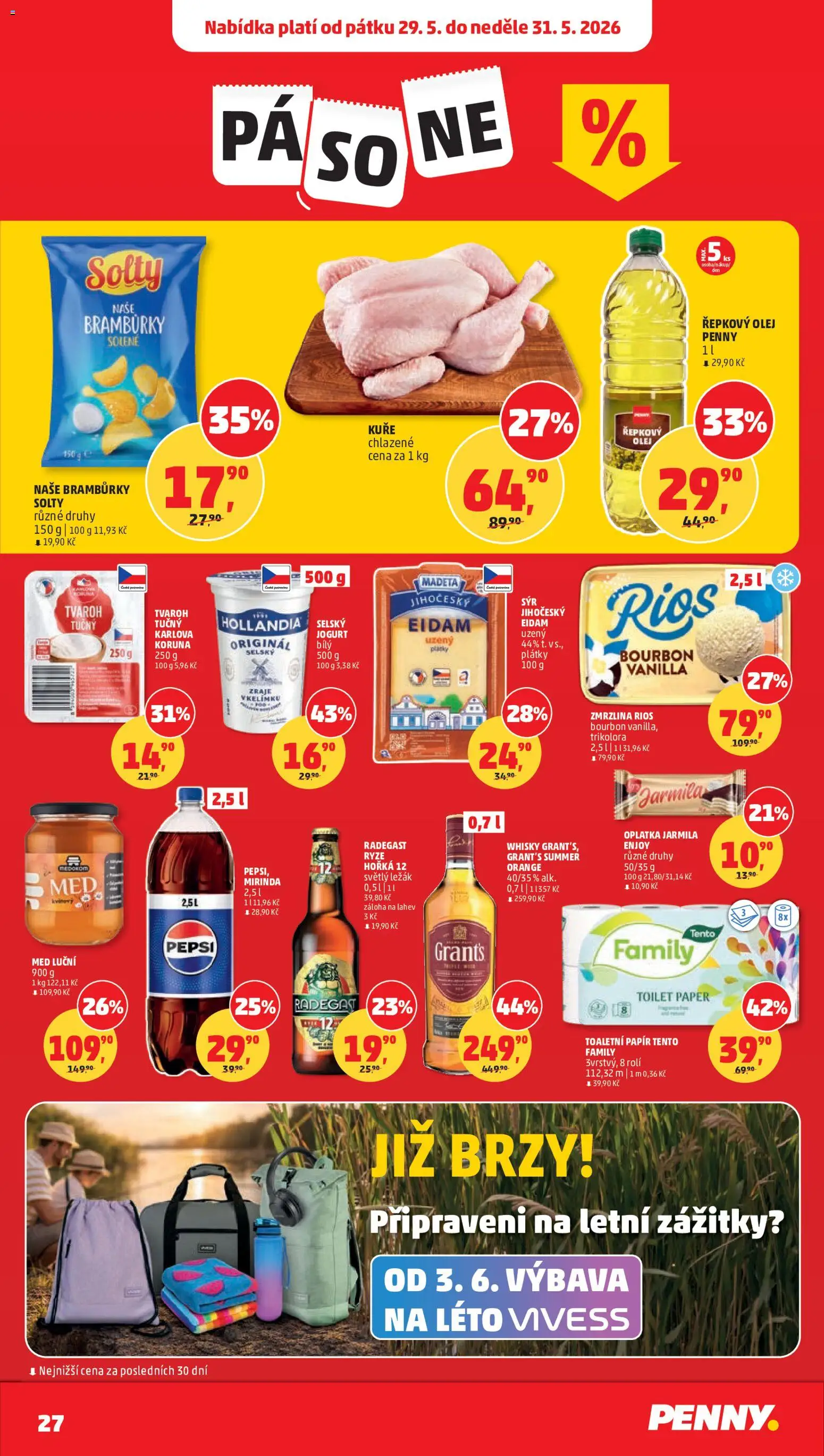 Penny Market leták od 27.05.2026 | Strana: 27 | Produkty: Bourbon, Whisky, Řepkový olej, Mirinda