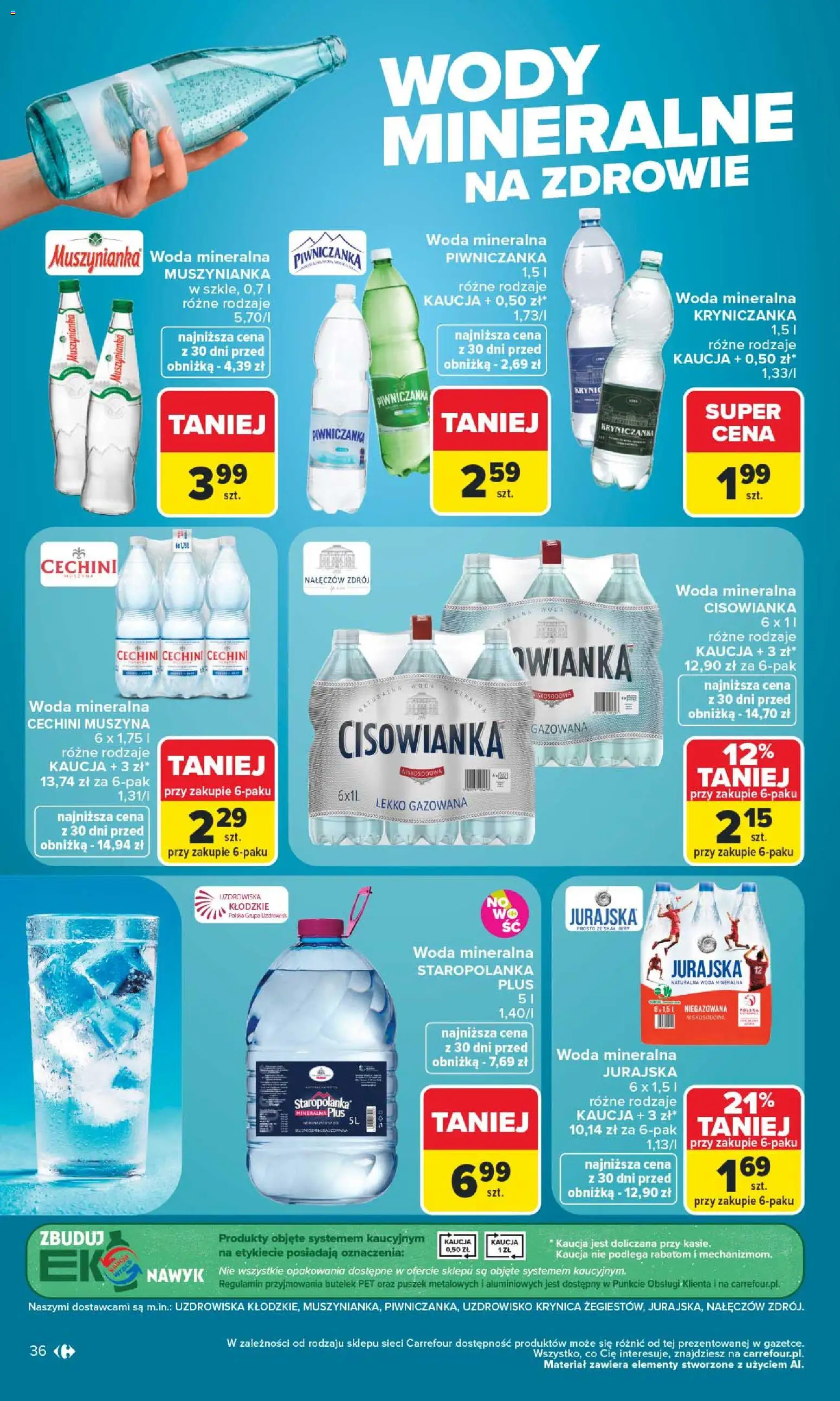 Carrefour gazetka od 29.06.2026 | Strona: 38 | Produkty: Muszynianka, Cechini muszyna, Woda