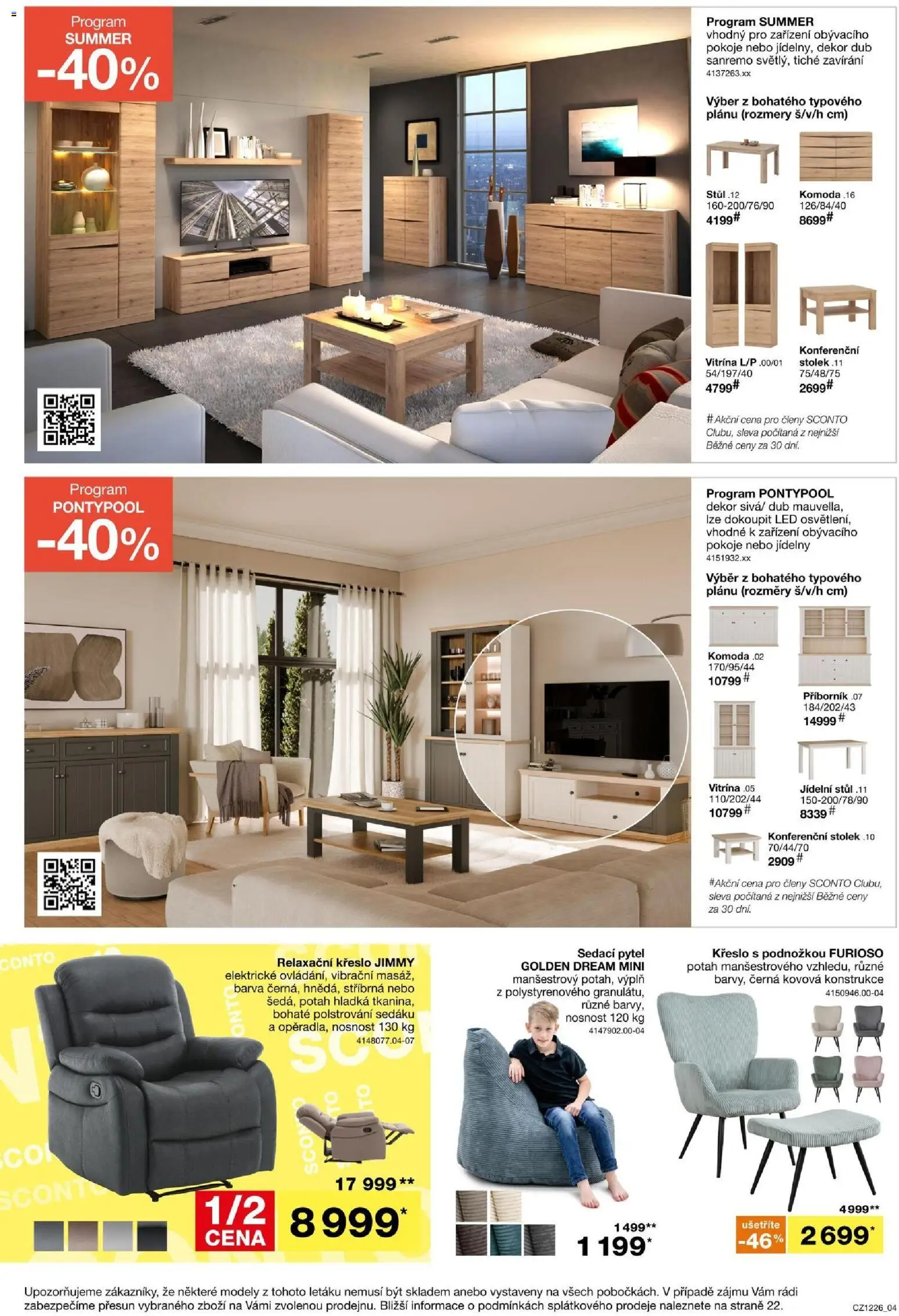 Sconto nábytek leták od 23.09.2026 | Strana: 4 | Produkty: Komoda, Modely, Stůl, Příborník