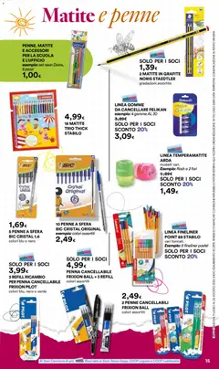 Anteprima del volantino Ipercoop volantino Scuola Torino valido a partire dal 09/07/2026 | Pagina: 15 | Prodotti: Temperamatite, Data, Penne