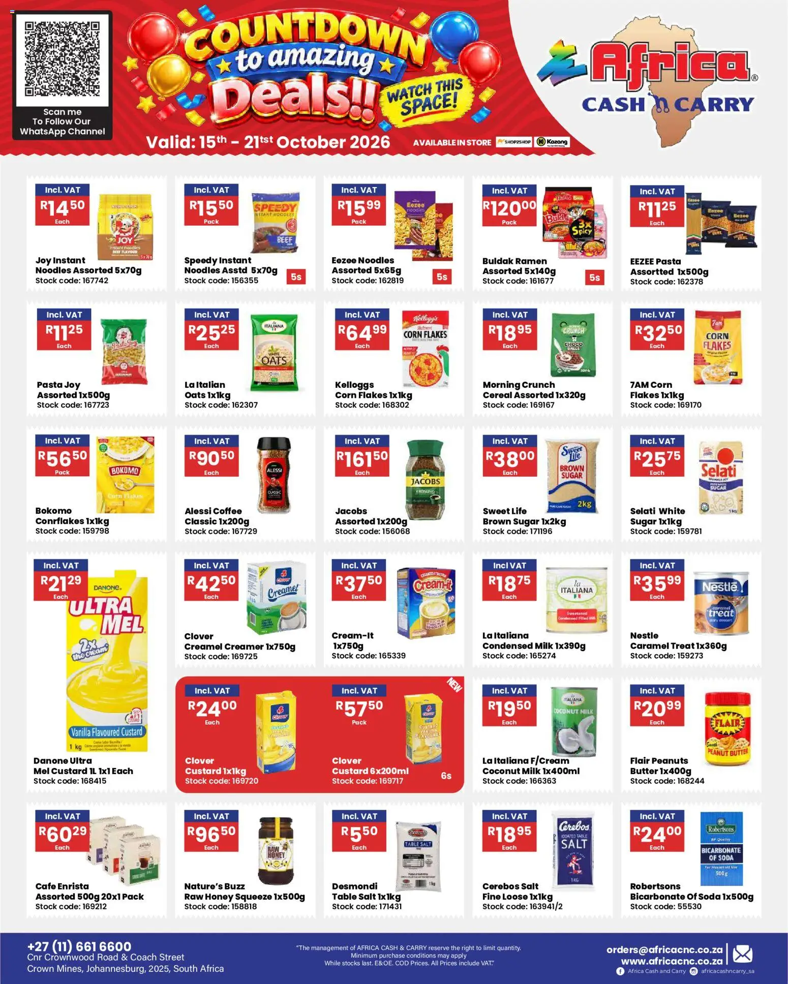 New Africa Cash & Carry catalogue – valid from 15/10/2026 | Page: 27 | Products: Custard, Table, Creamer, Caramel