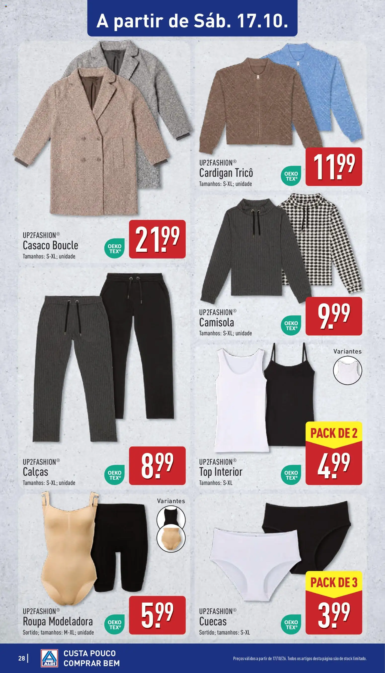 Aldi folheto │ válido de 12/10/2026 | Página: 28 | Produtos: Casaco, Top, Calças, Camisola