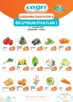21 Ekim 2026 tarihinden itibaren geçerli olan Çağrı Market kataloğu önizlemesi