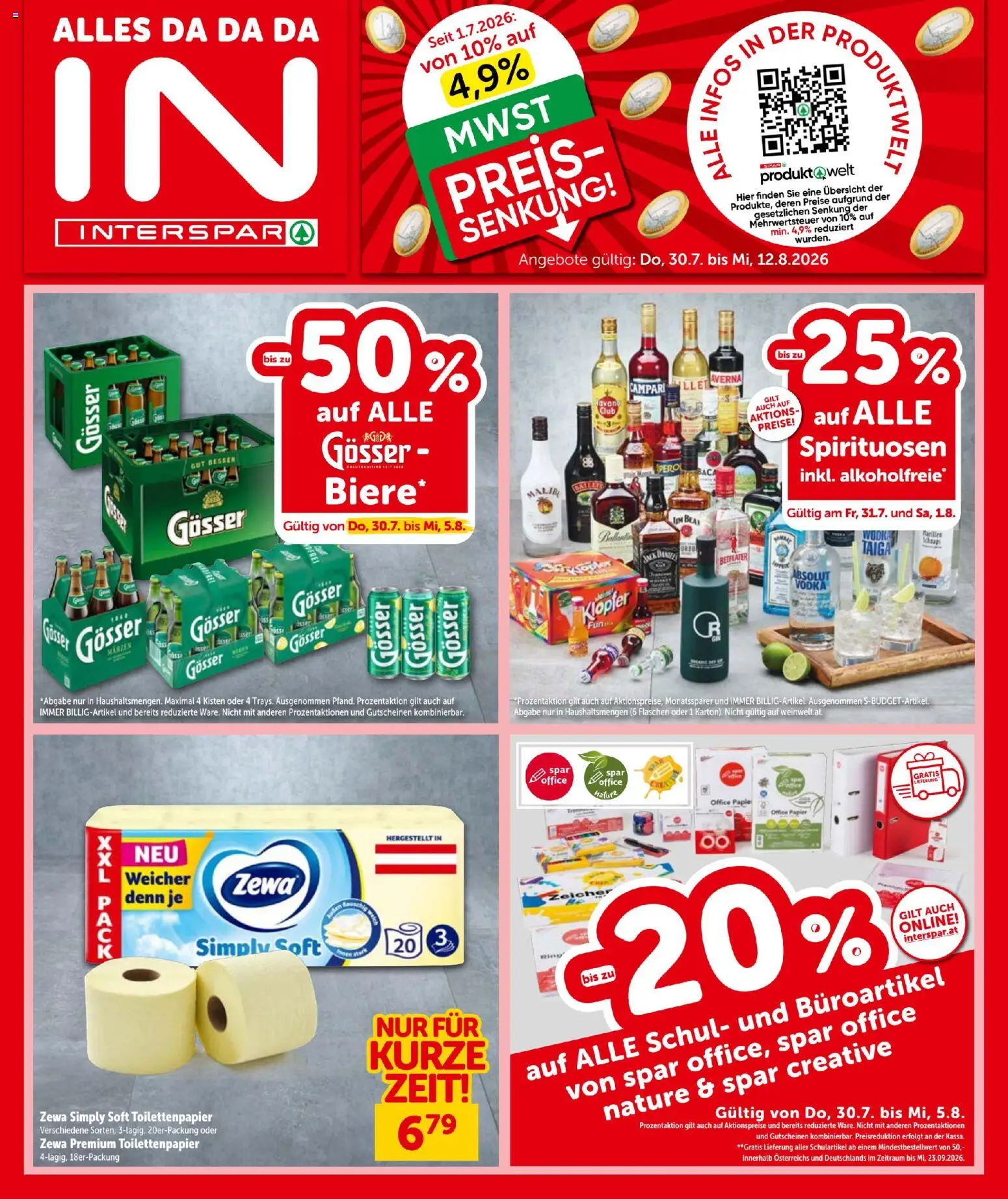 Interspar - Flugblatt gültig ab 30.07.2026 | Seite: 1 | Produkte: Wodka, Nauriit