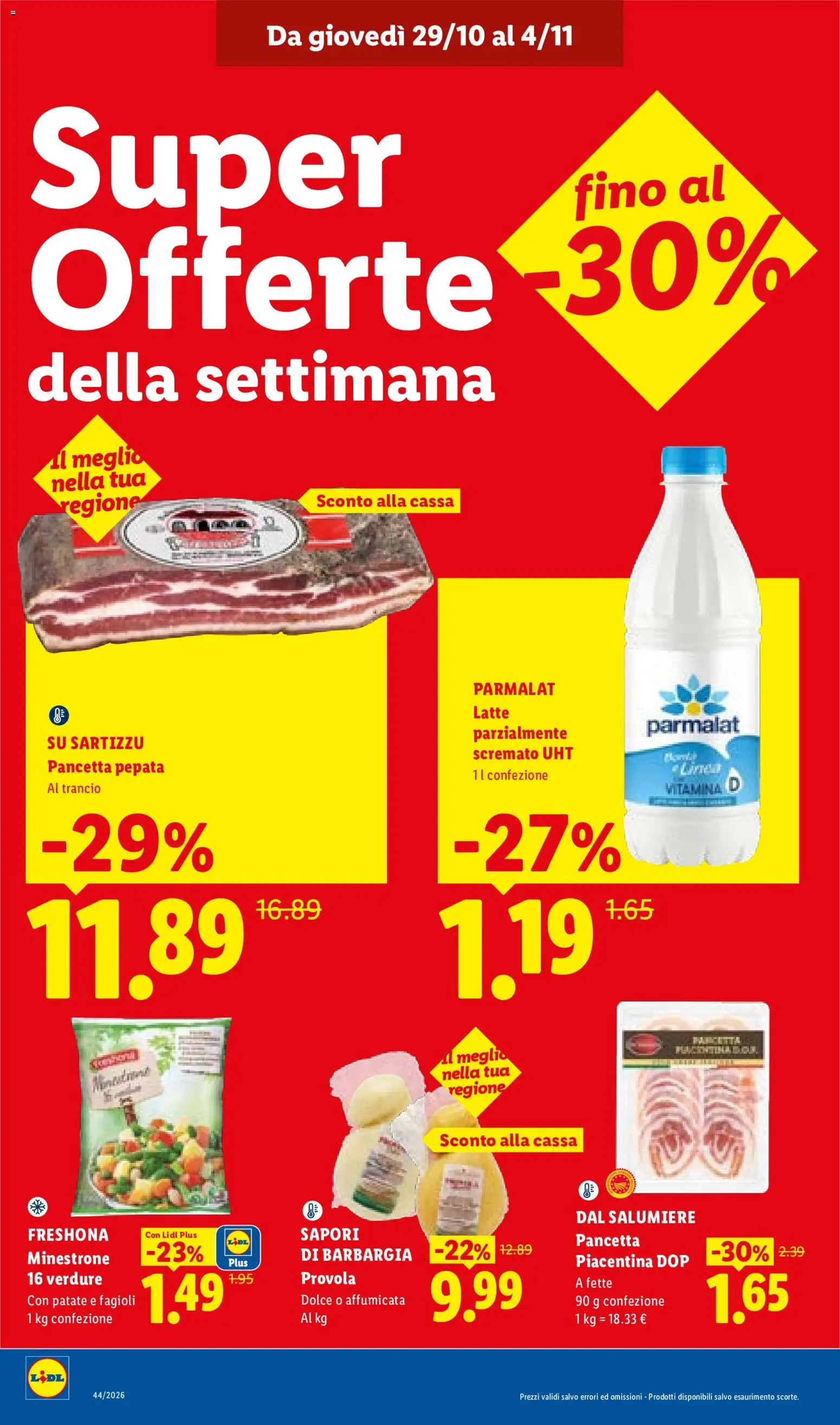 Volantino Lidl del 29/10/2026 | Pagina: 10 | Prodotti: Provolone, Fagioli, Patate, Latte parzialmente scremato