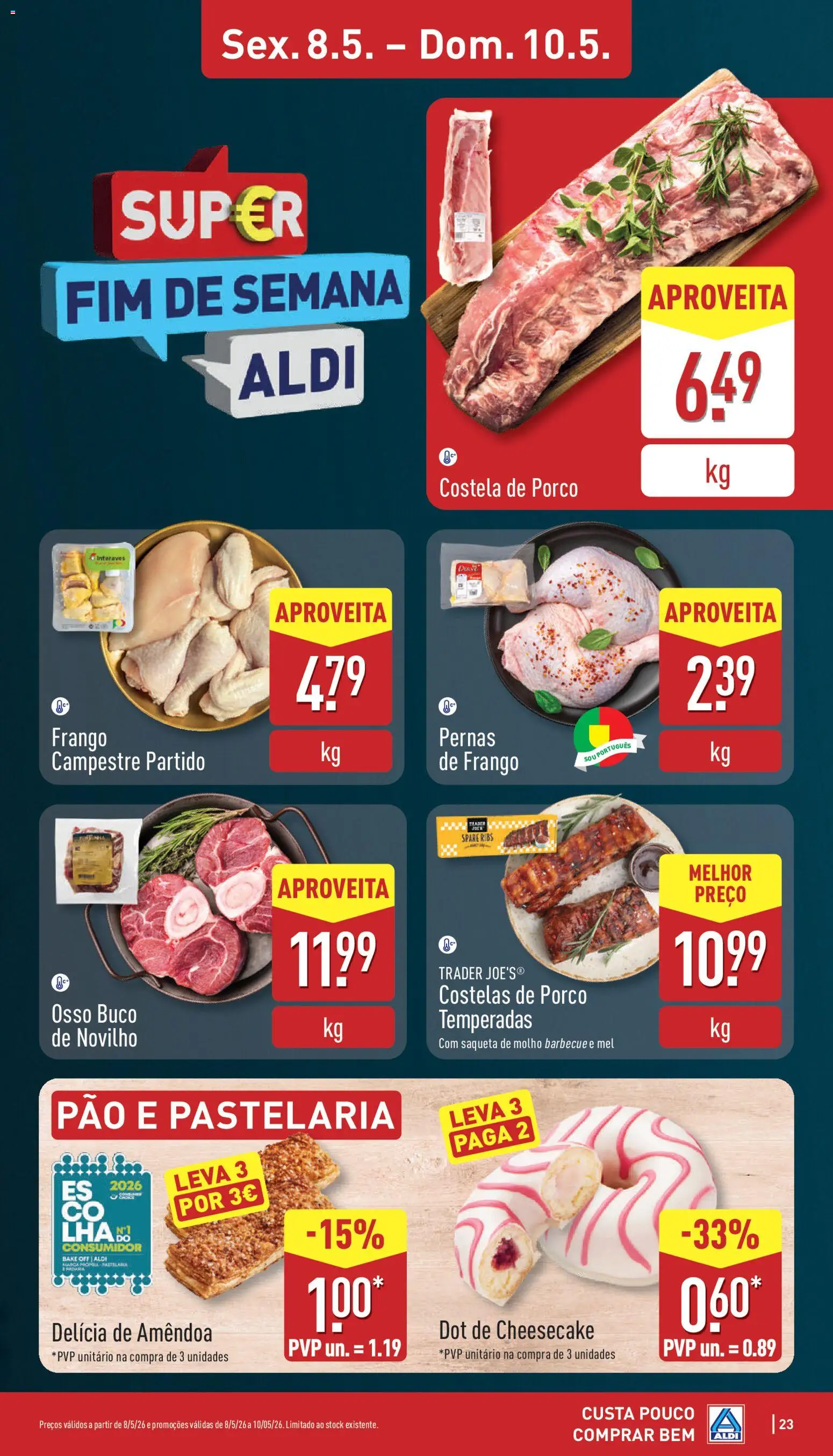 Aldi folheto │ válido de 04.05.2026 | Página: 23 | Produtos: Frango, Pão, Mel
