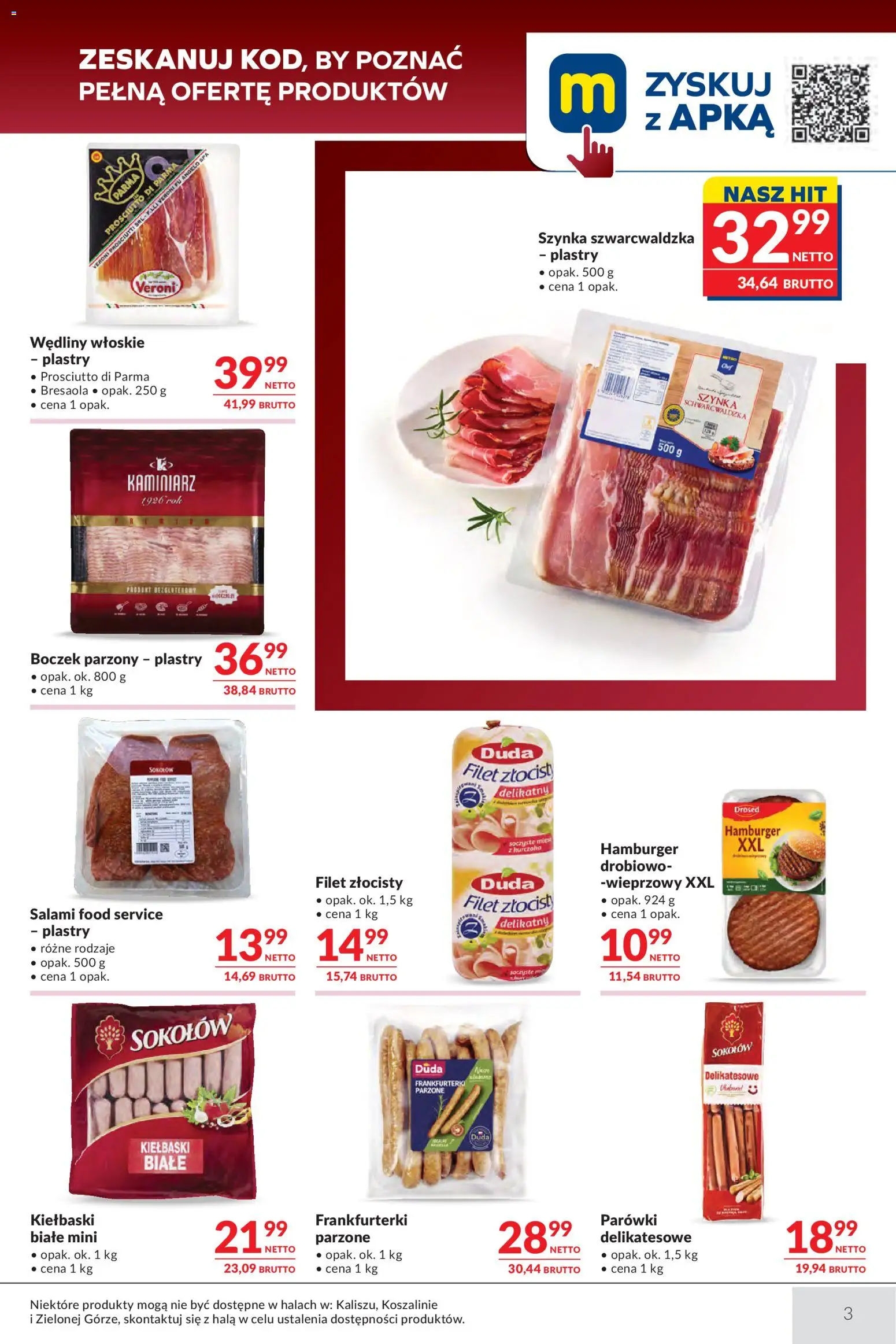 Makro gazetka - Oferta dla gastronomii od 12.05.2026 | Strona: 3 | Produkty: Hamburger, Parówki, Salami, Wędliny