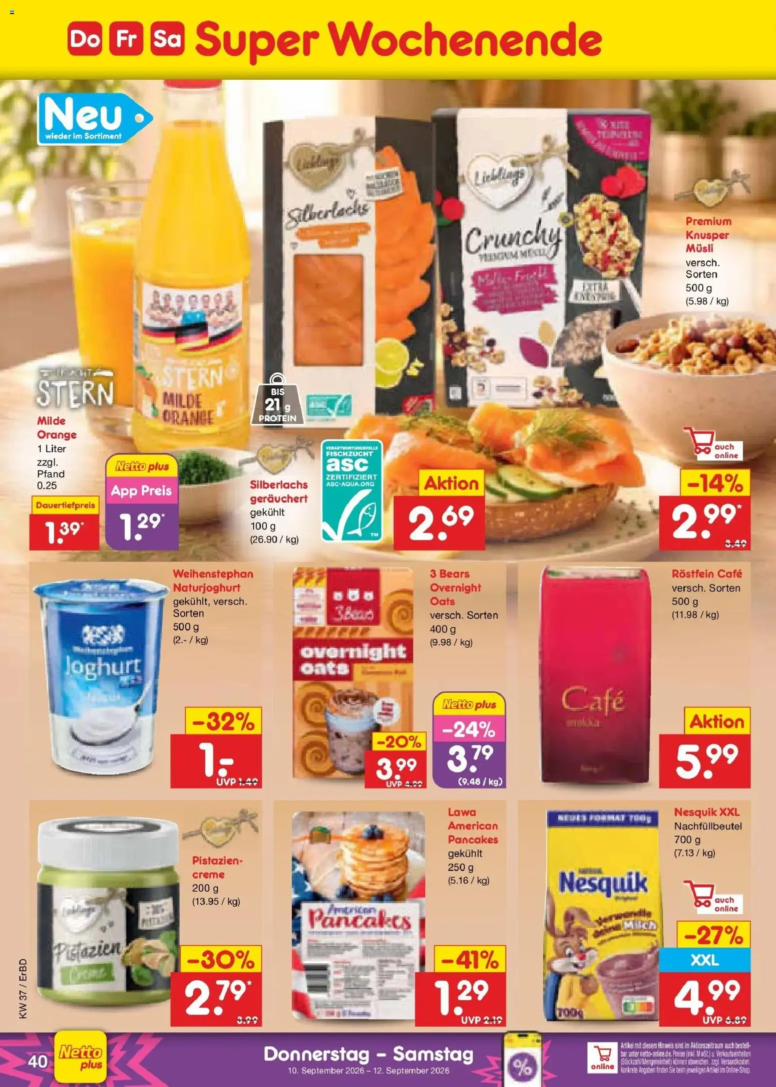 Netto Marken-Discount Prospekt Weimar – gültig ab 07.09.2026 | Seite: 58 | Produkte: Musli, Nesquik, Milch, Pistazien