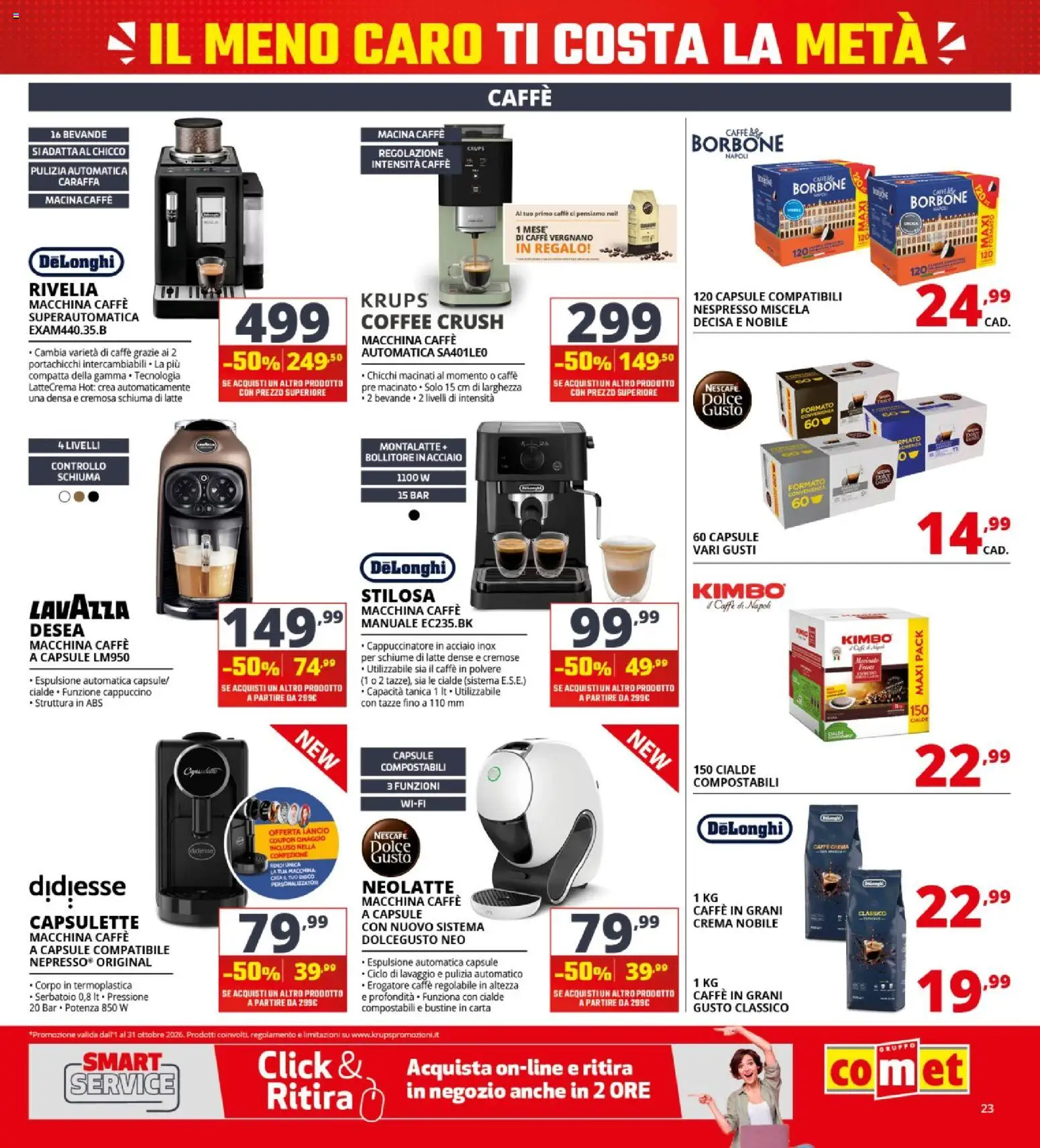 Volantino Comet del 24/09/2026 | Pagina: 23 | Prodotti: Latte, Tanica, Bollitore, Macinacaffè