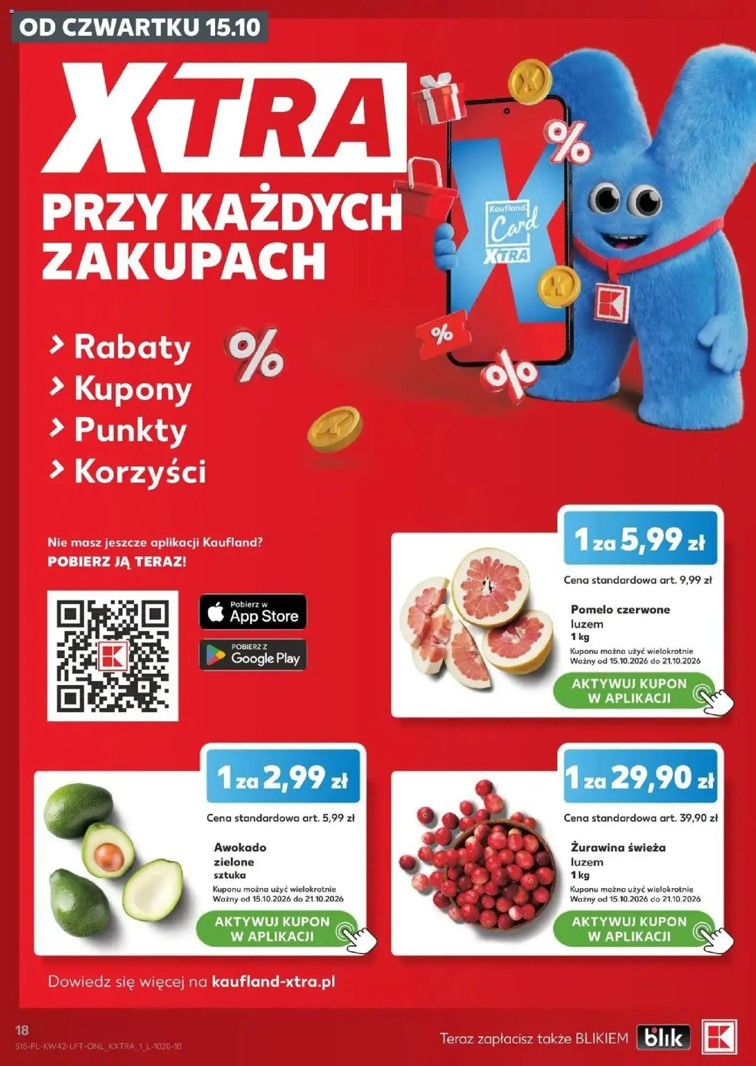 Kaufland aktualna gazetka od 15.10.2026 - od jutra PDF | Strona: 18 | Produkty: Pomelo, Żurawina, Awokado