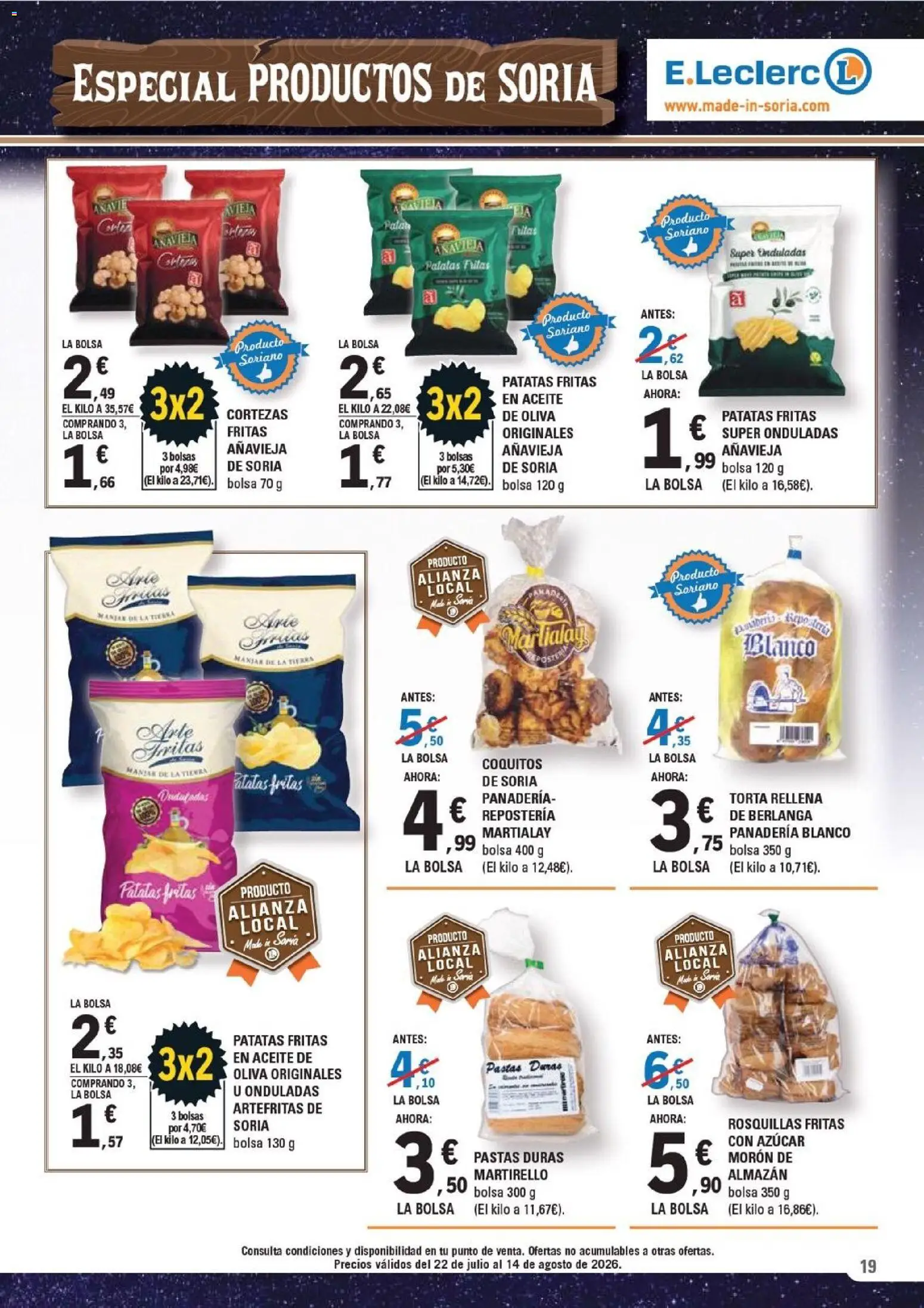 E.Leclerc Soria │ válido desde el 22/07/2026 | Página: 19 | Productos: Aceite, Bolsa, Panadería
