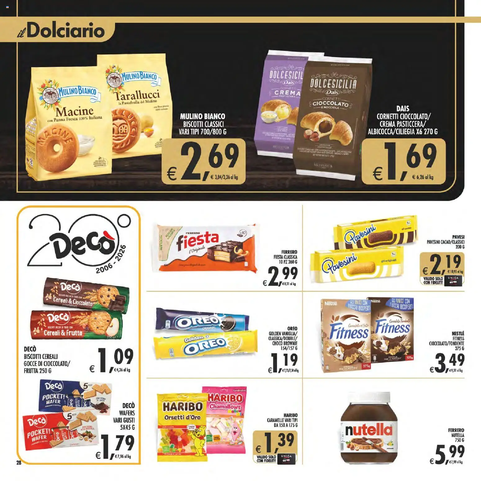 Volantino Decò del 23/10/2026 | Pagina: 28 | Prodotti: Crema, Panna, Biscotti, Oreo