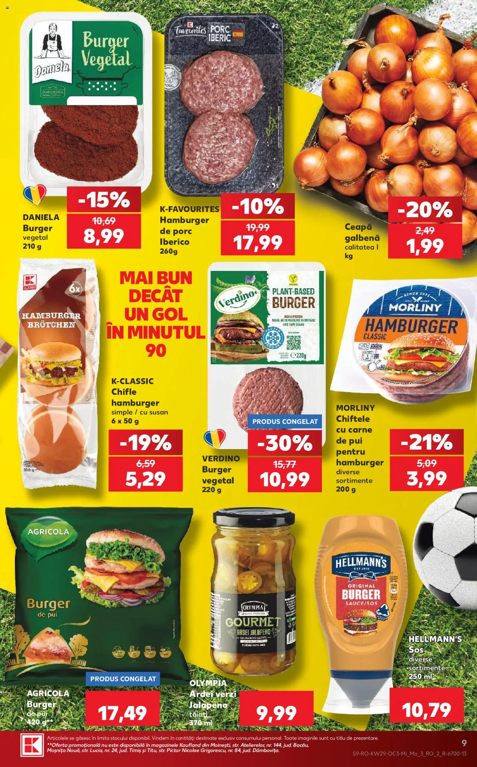 Noul catalog Kaufland – valabil de la 15.07.2026 | Pagină: 9 | Produse: Hacıyatmaz Kedi Oyuncağı, Ardei, Burger, Ceapă