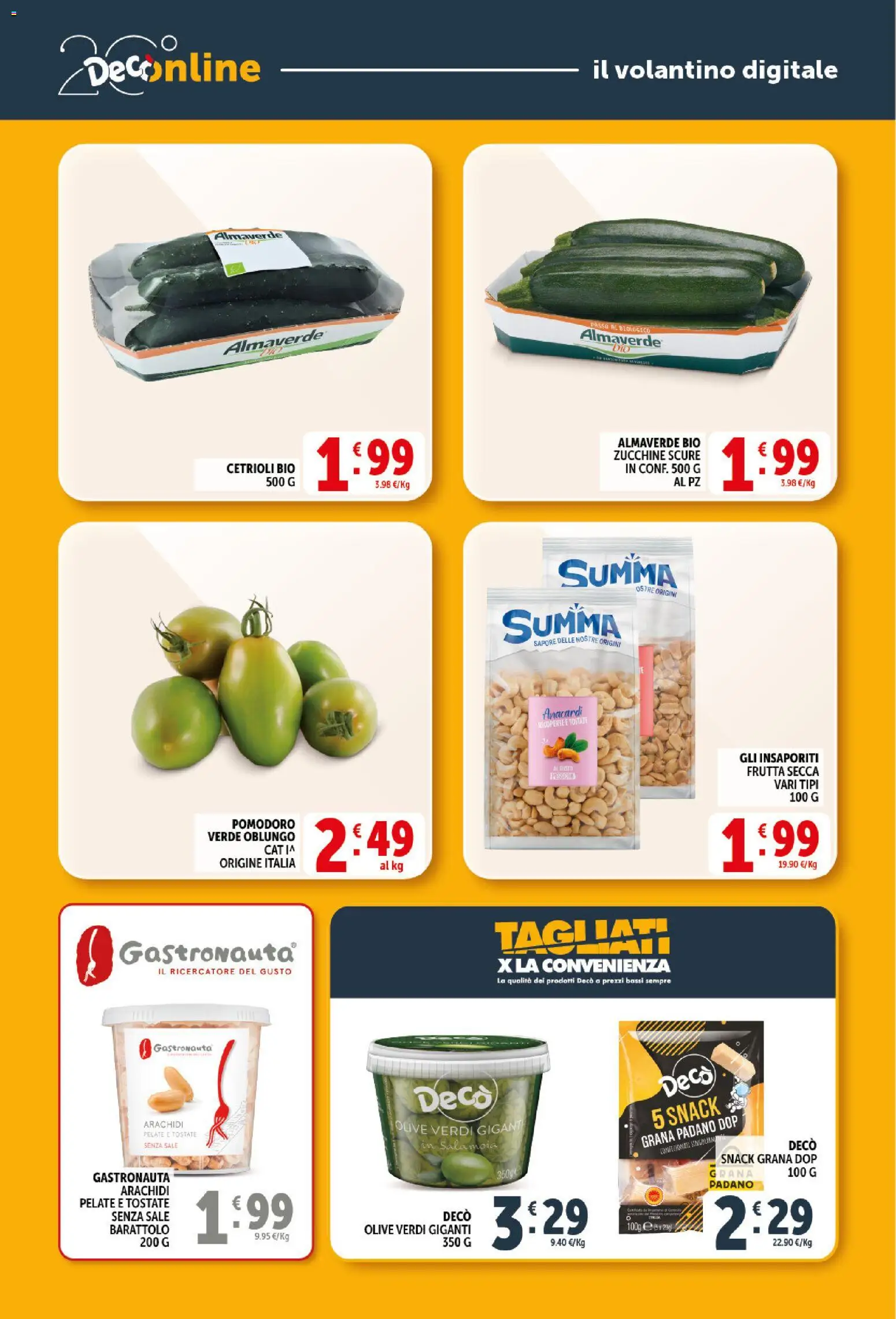 Volantino Decò del 20.05.2026 | Pagina: 22 | Prodotti: Frutta, Sale, Arachidi, Zucchine