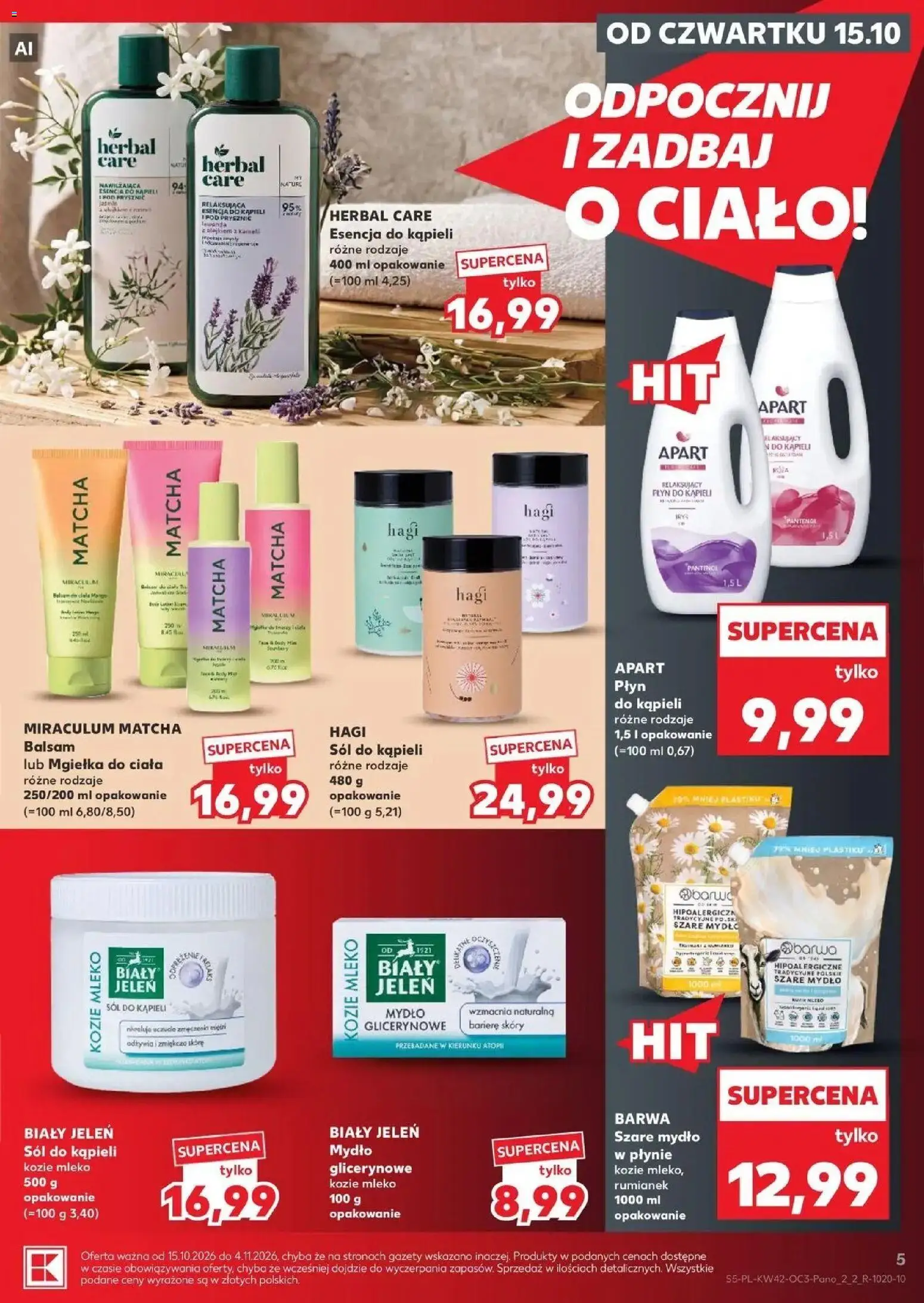 Kaufland gazetka - Chemia i kosmetyki od 15.10.2026 - od jutra PDF | Strona: 5 | Produkty: Płyn do kąpieli, Prysznic, Body, Mydło