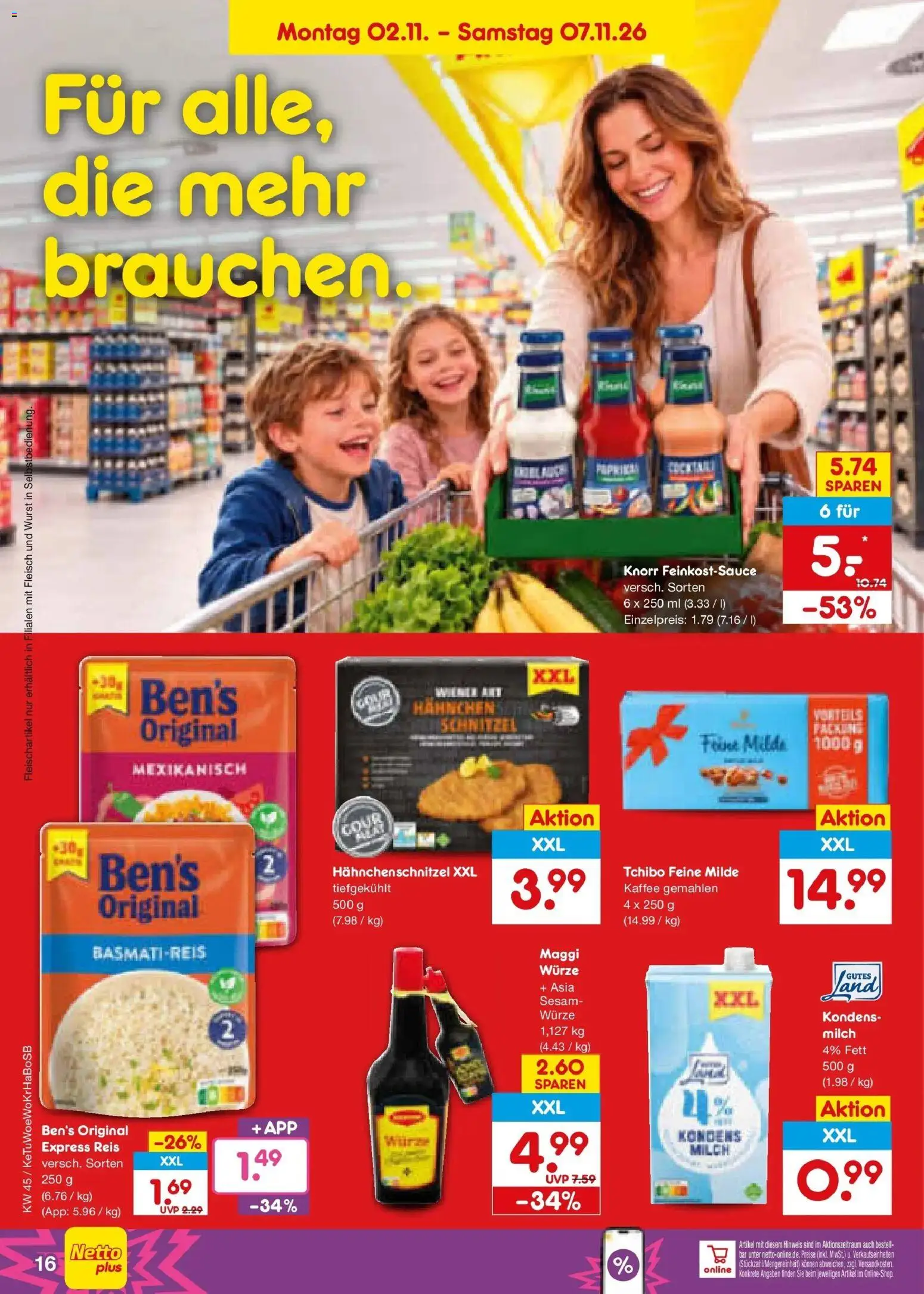 Netto Marken-Discount Prospekt Sindelfingen – gültig ab 02.11.2026 | Seite: 26 | Produkte: Basmatireis, Maggi, Knorr, Fleisch