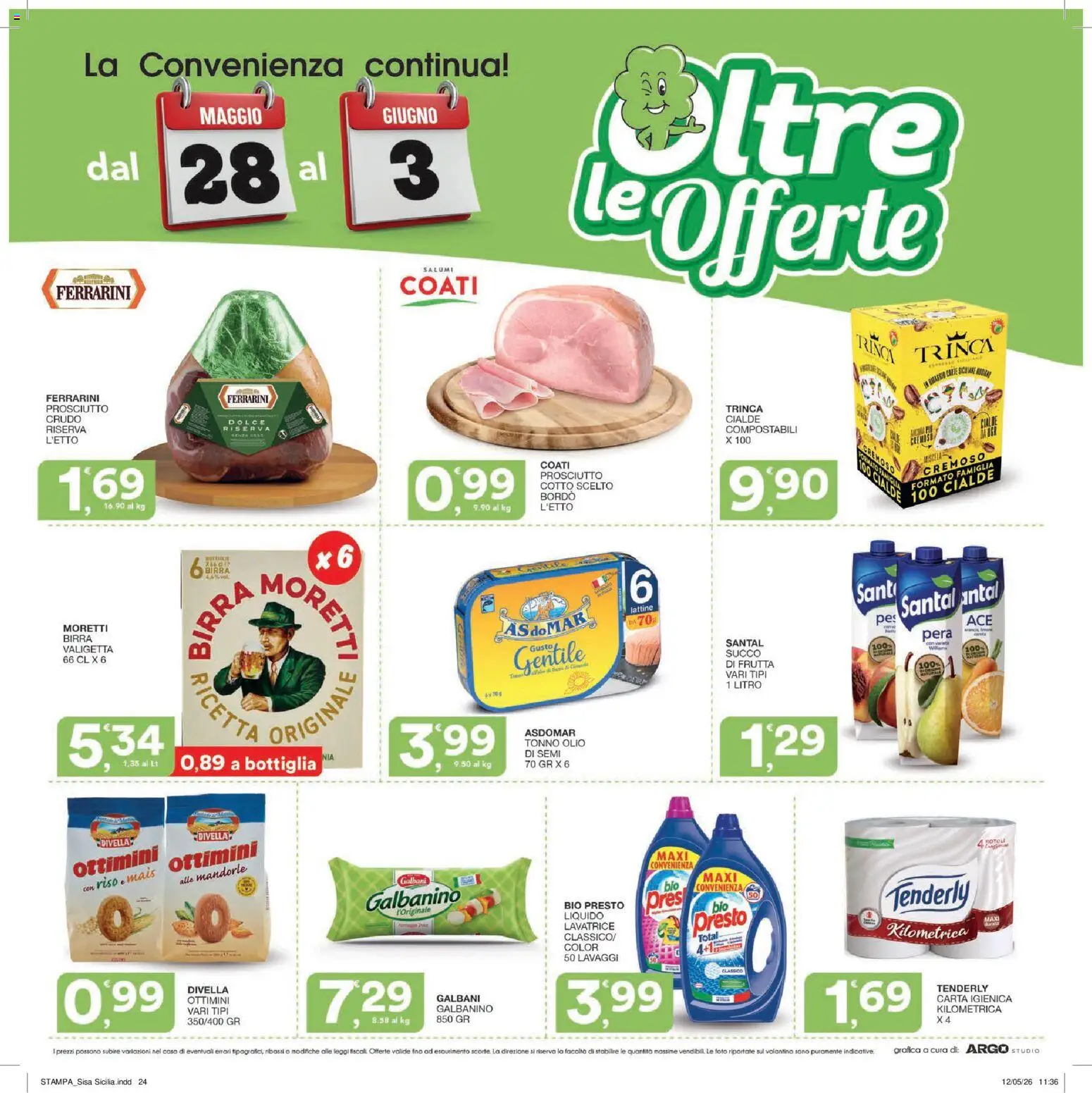 Volantino SISA del 21.05.2026 | Pagina: 24 | Prodotti: Prosciutto Crudo, Pera, Valigetta, Bottiglia