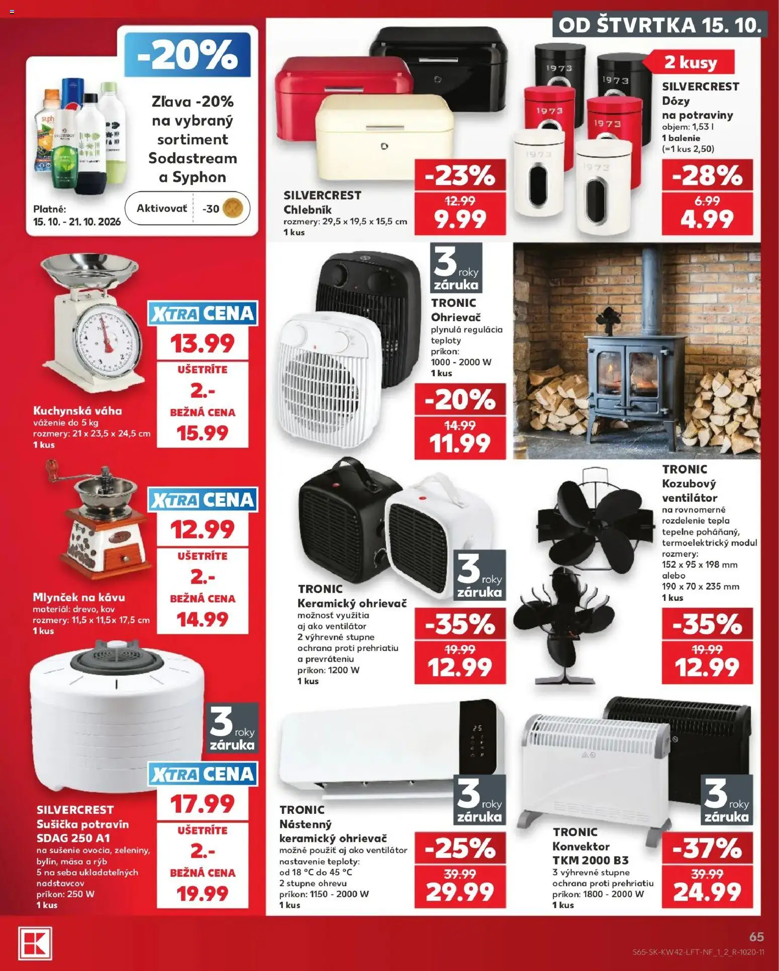 Nové Kaufland akcie – leták je platný od 15.10.2026 | Strana: 65 | Produkty: Sušička, Ventilátor, Ohrievač, Váha
