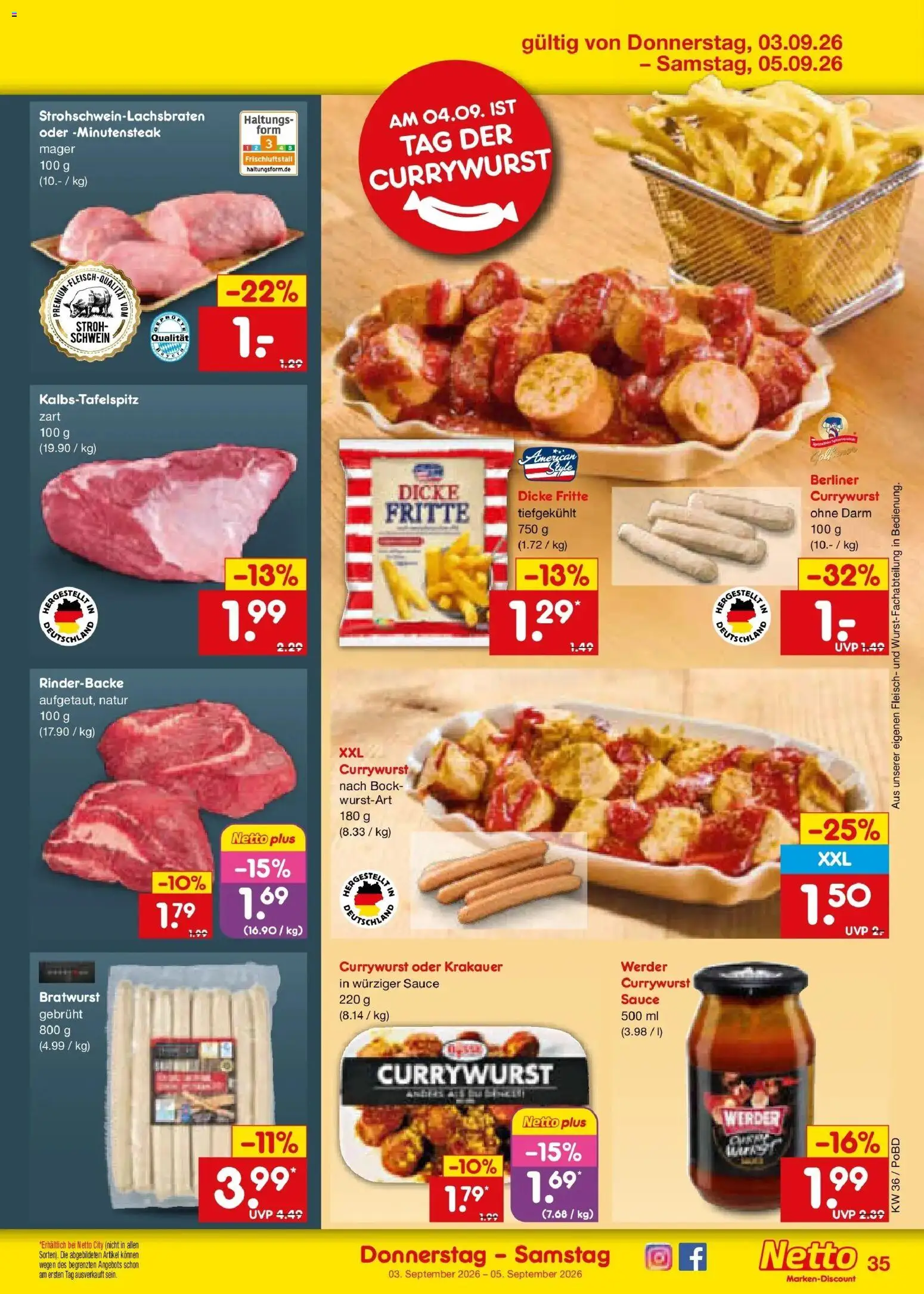 Netto Marken-Discount Prospekt Selb (ab 31.08.2026) » Angebote | Seite: 47 | Produkte: Berliner, Bratwurst, Fleisch