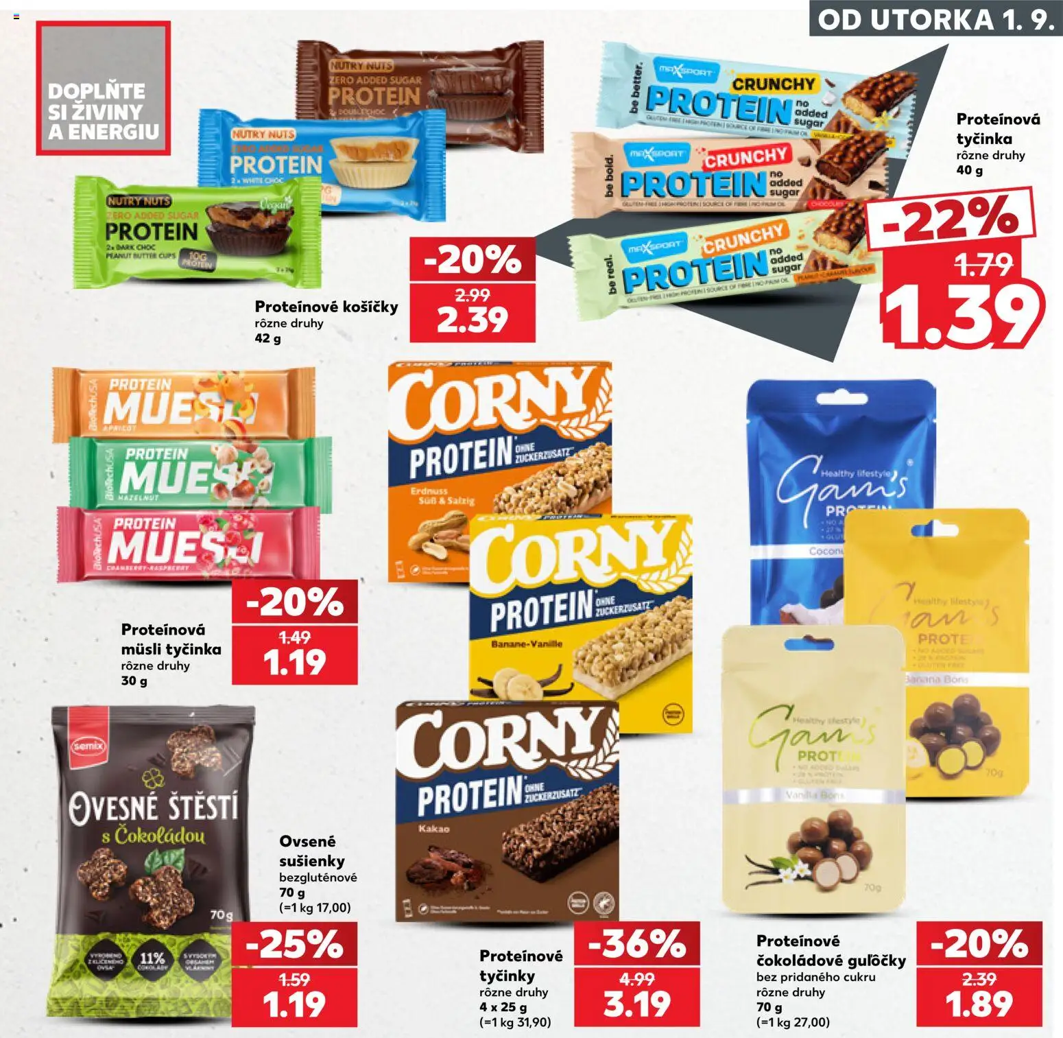 Kaufland SK akciós ujság - amely érvényes a következő dátumtól: 2026.09.01. | Oldal: 21 | Termékek: Protein, Kakaó