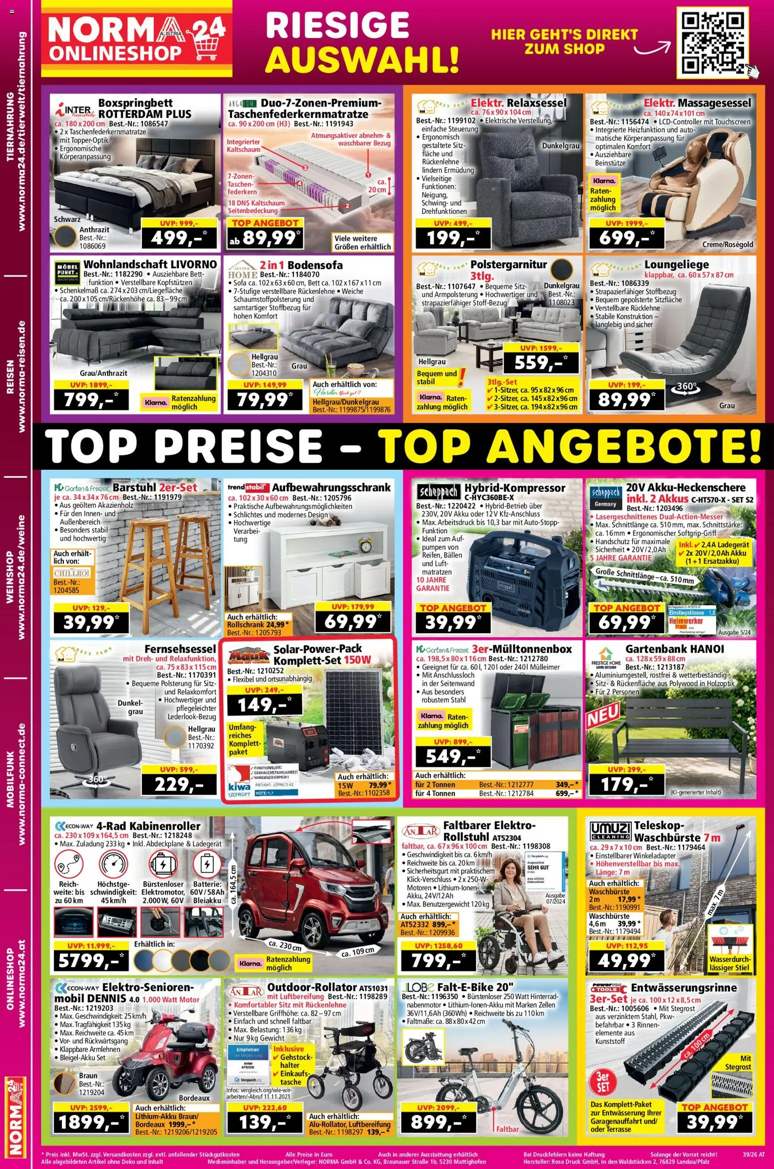 Norma Online shop gültig ab 21.09.2026 | Seite: 2 | Produkte: Tasche, Bett, Sofa, Batterie