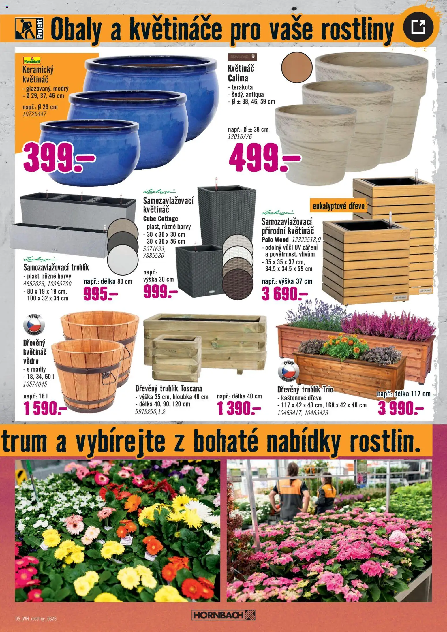 HORNBACH leták - Venkovní rostliny od 10.06.2026 | Strana: 5 | Produkty: Květináče, Rostliny, Samozavlažovací truhlík, Cottage