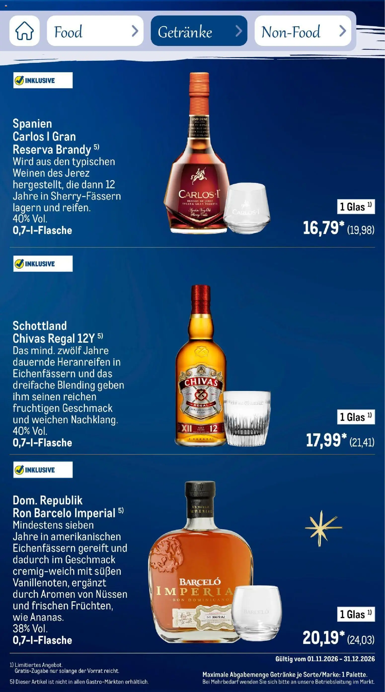 Metro Saisonkatalog Festtage voller Genuss – gültig ab 01.11.2026 | Seite: 97 | Produkte: Osborne, Regal, Ananas