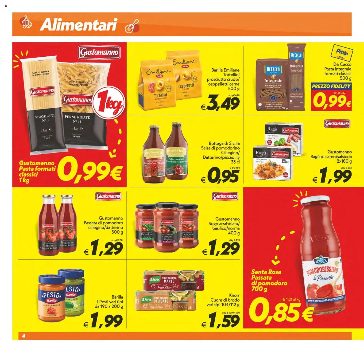 Volantino SuperConveniente del 23/10/2026 | Pagina: 4 | Prodotti: Pasta di semola, Pesto, Basilico, Passata di pomodoro