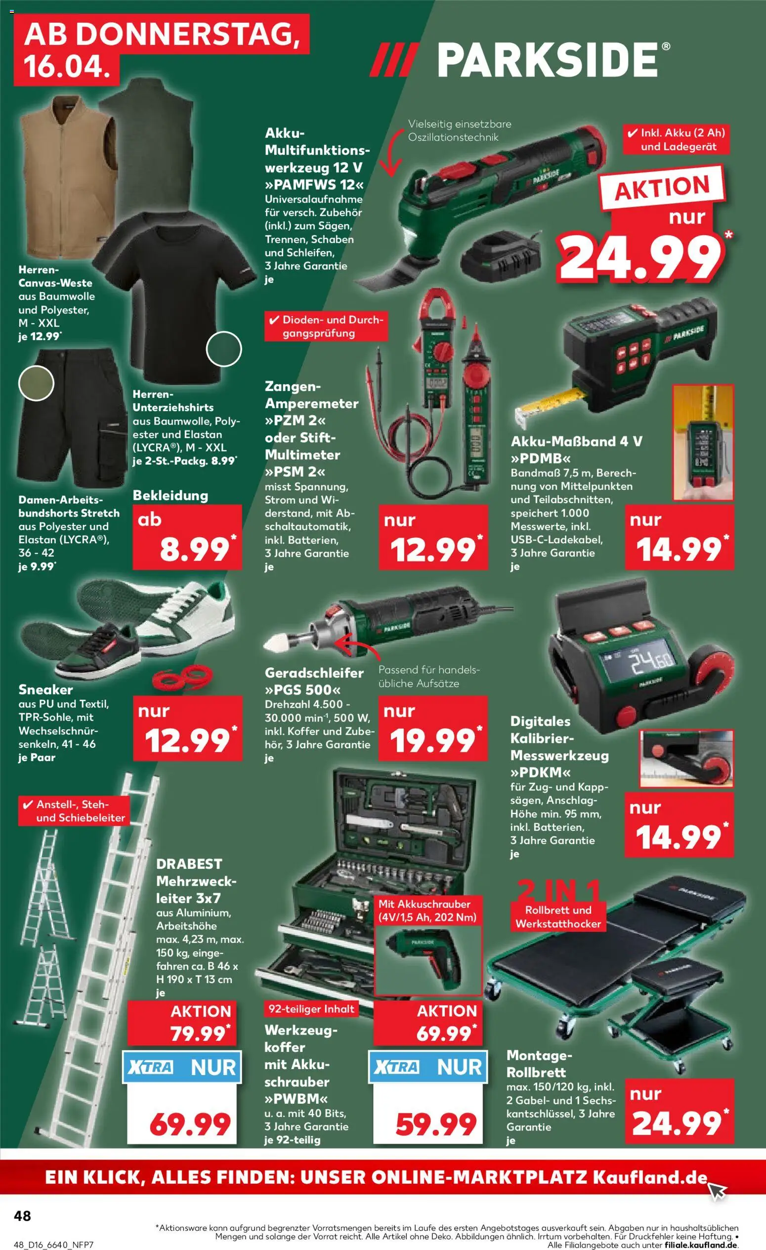 Kaufland Německo leták od 16.04.2026 | Strana: 48 | Produkty: Parkside
