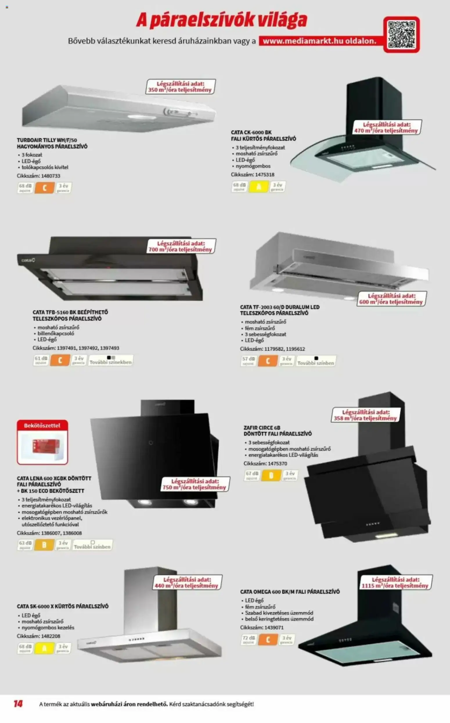 Media Markt akciós ujság - amely érvényes a következő dátumtól: 03.06.2026 | Oldal: 14 | Termékek: Páraelszívó