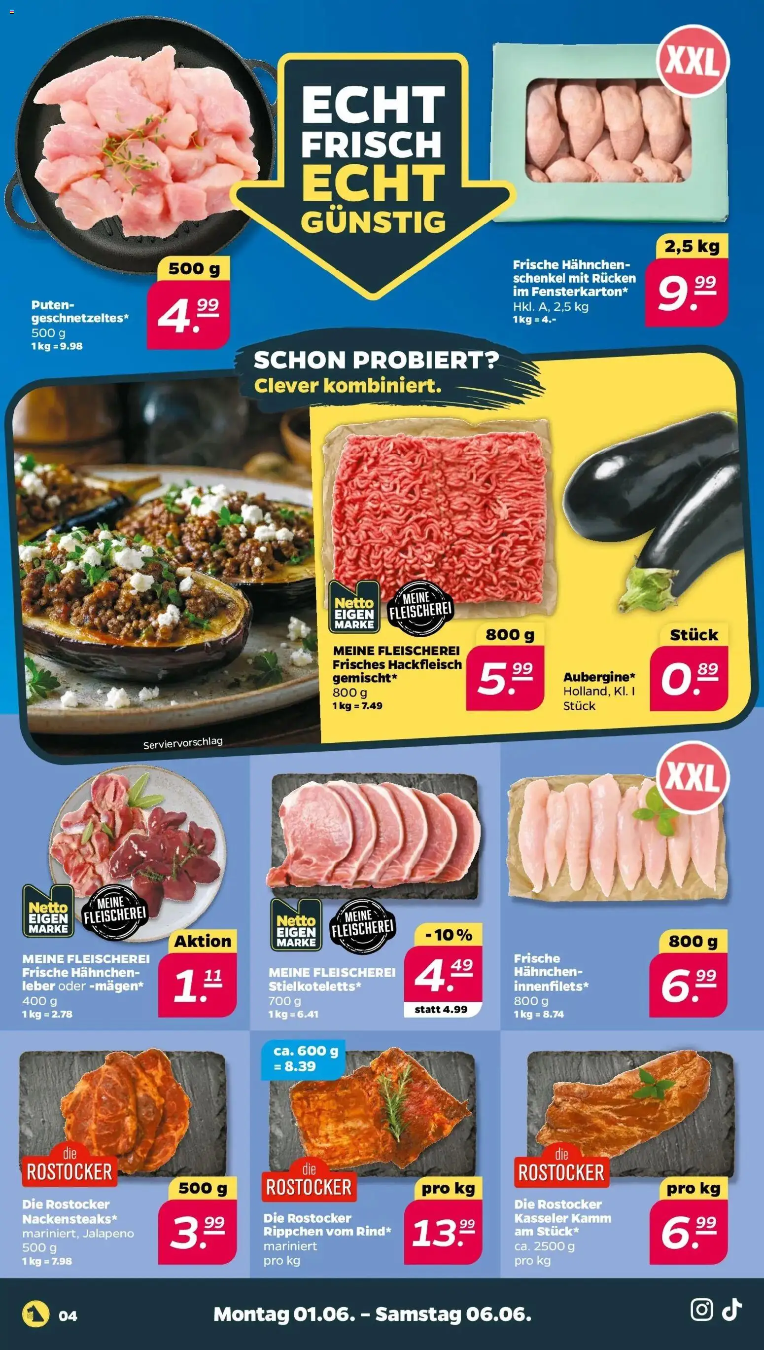 Netto Prospekt – gültig ab 01.06.2026 | Seite: 4 | Produkte: Hahnchen, Hackfleisch