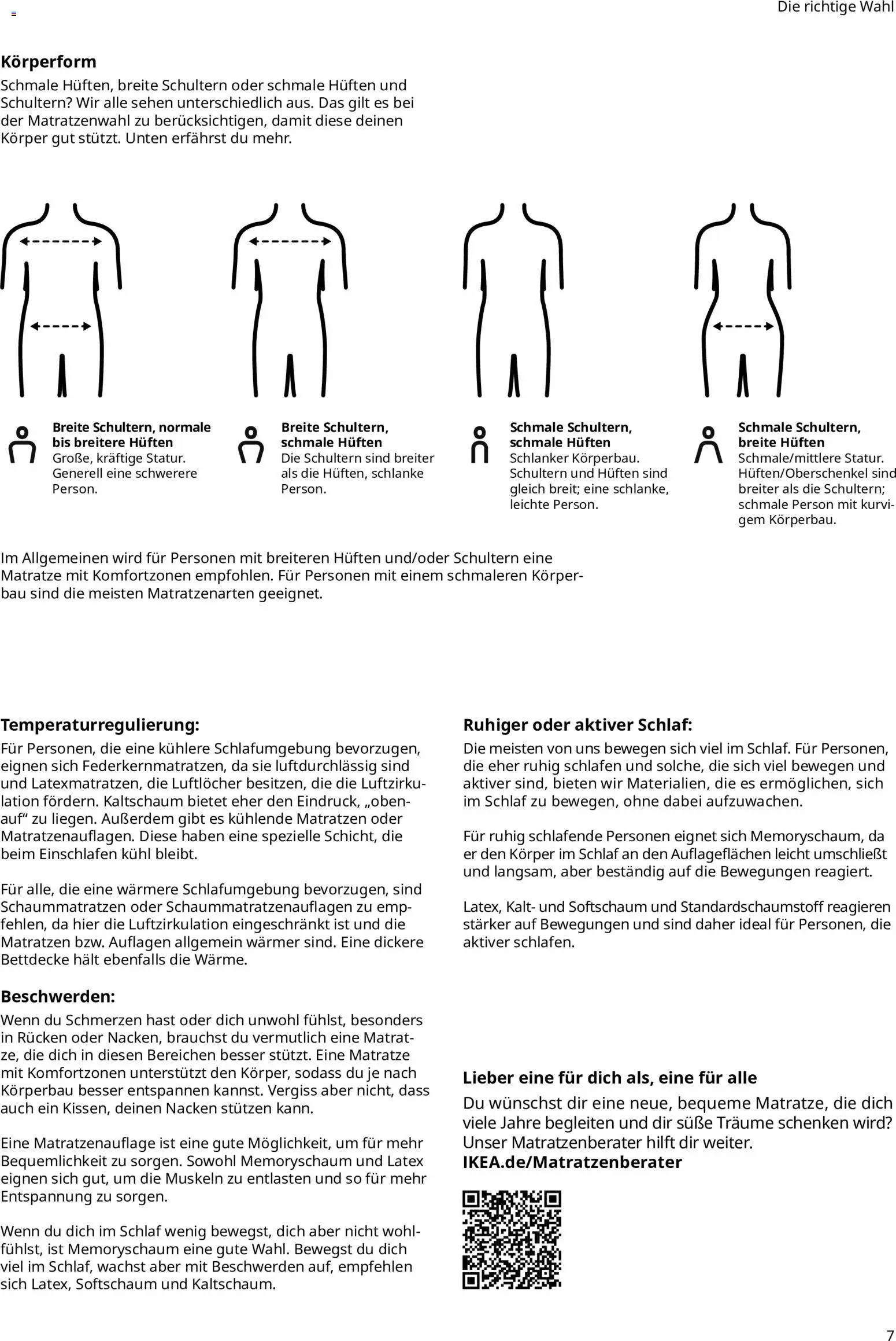 Ikea Prospekt Schlafkomfort – gültig ab 16.09.2026 | Seite: 7 | Produkte: Matratze, Bettdecke